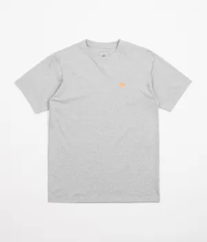 Adidas 4.0 Logo T-Shirt - Medium Grey Heather / Orange Rush