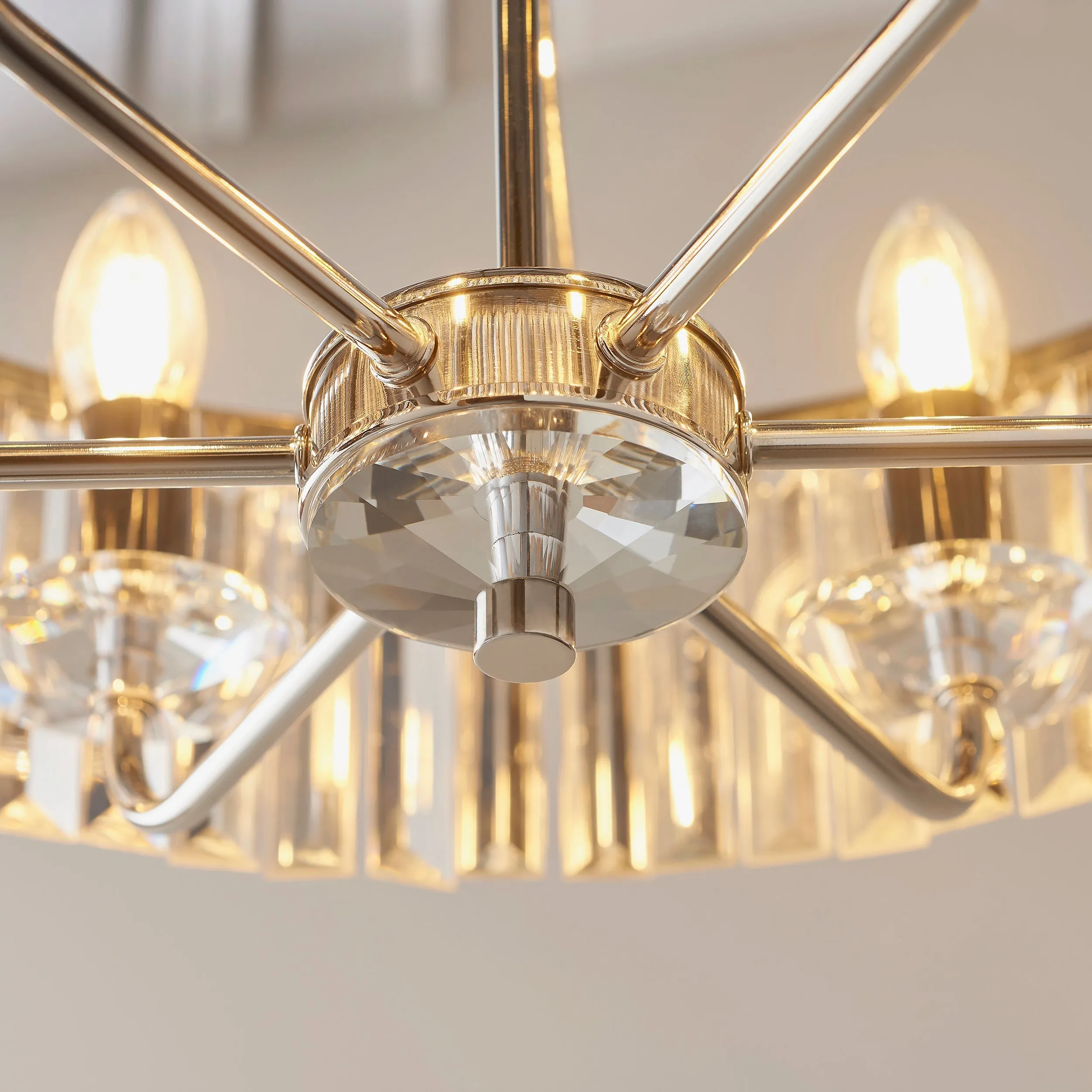 Amos Windsor Chandelier Bright Nickel
