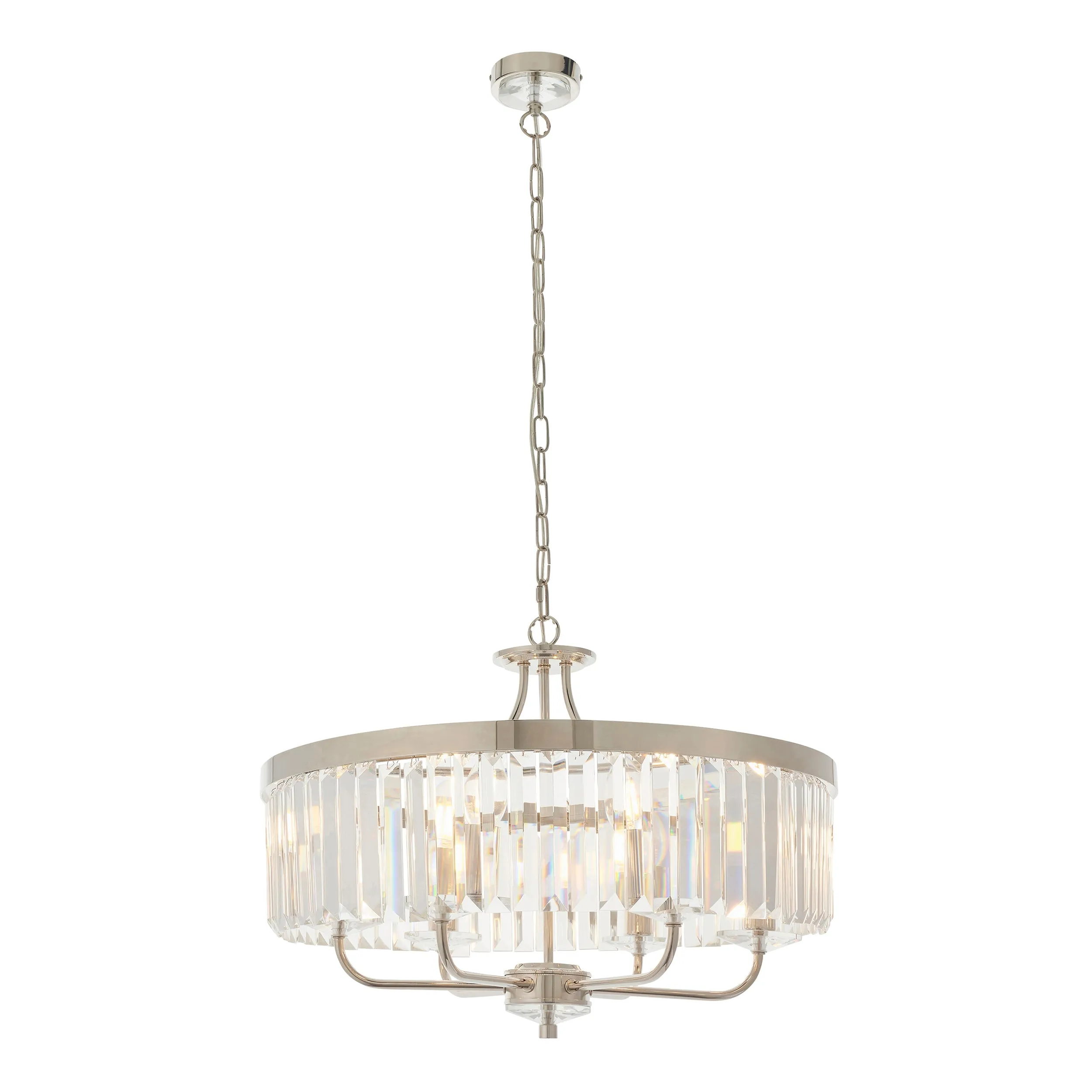 Amos Windsor Chandelier Bright Nickel