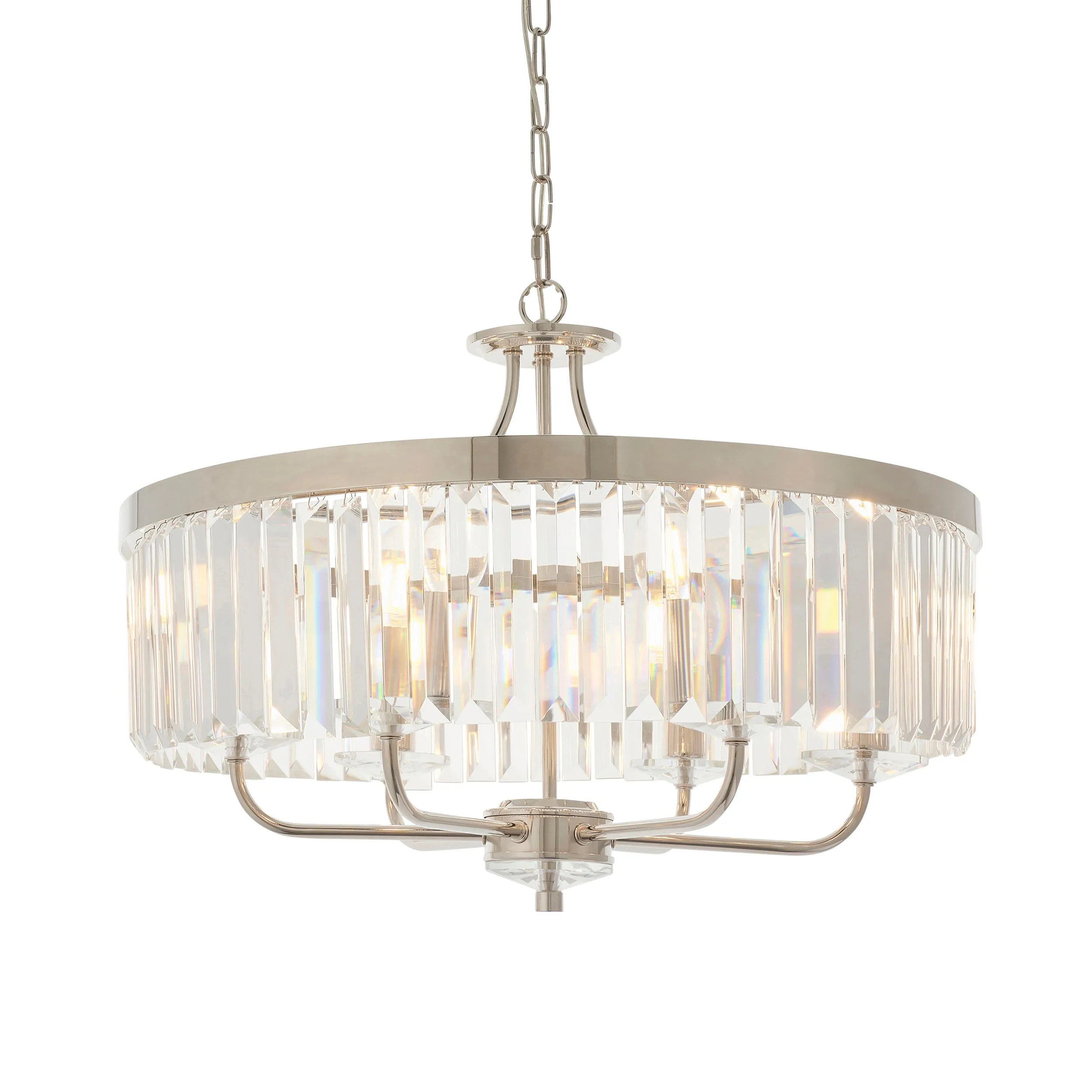 Amos Windsor Chandelier Bright Nickel