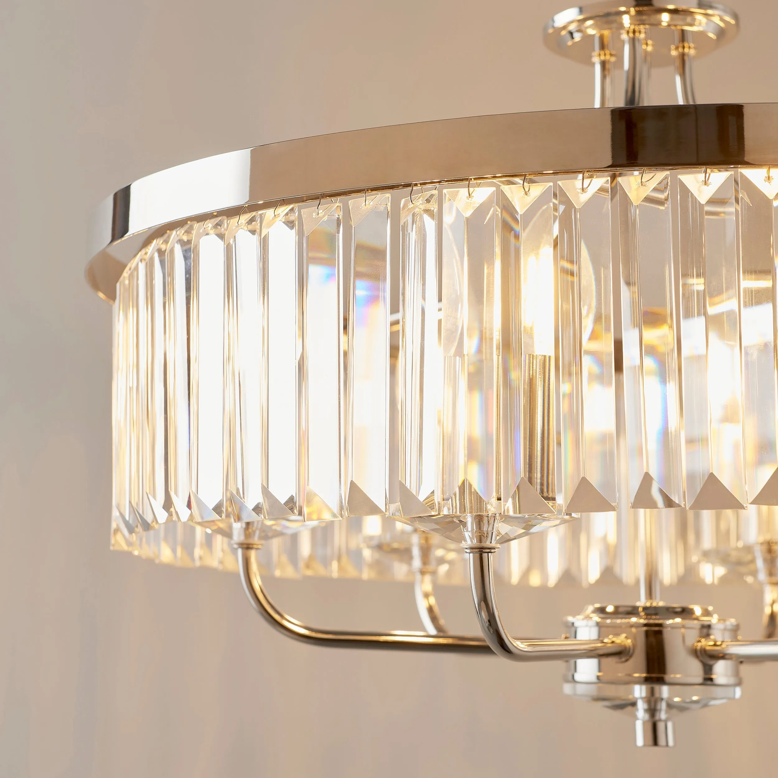 Amos Windsor Chandelier Bright Nickel