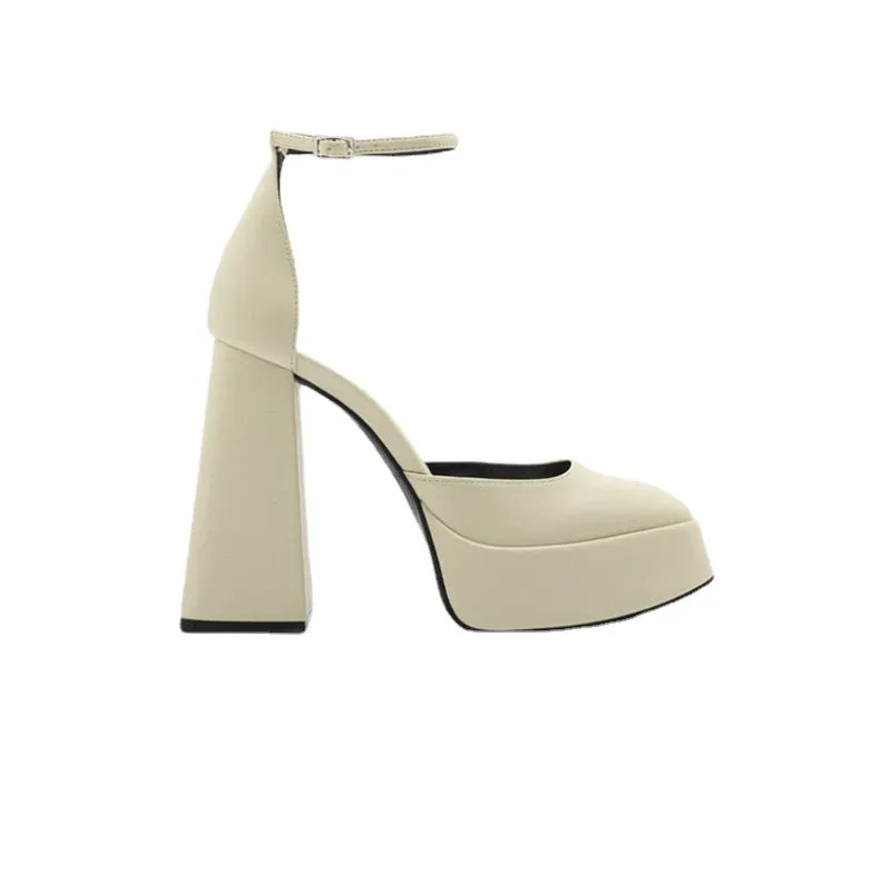 Amozae-Crash The Party Satin Lace-Up Heels