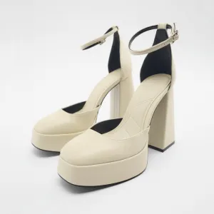 Amozae-Crash The Party Satin Lace-Up Heels