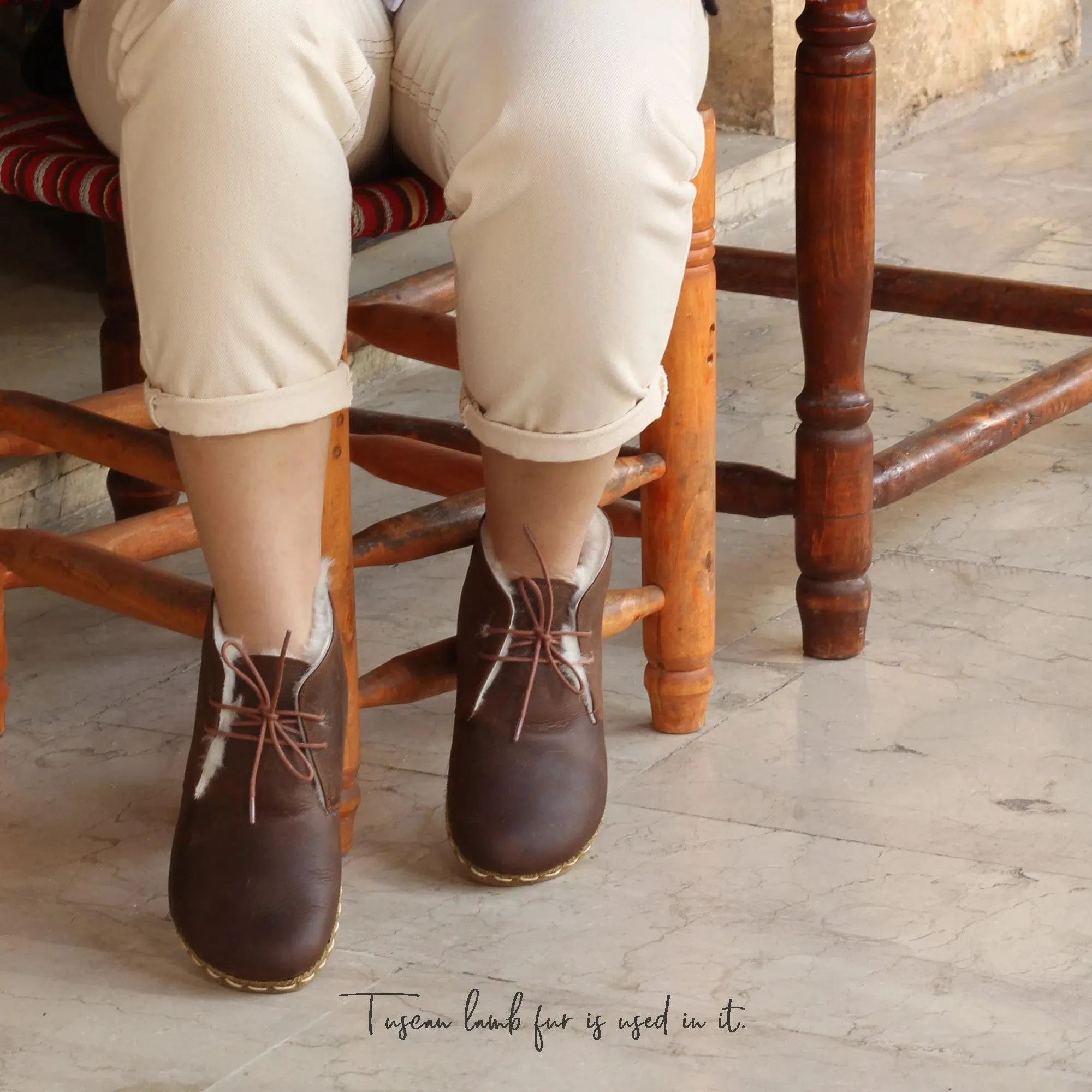 Barefoot Grounding Ankle Boots Brown Women