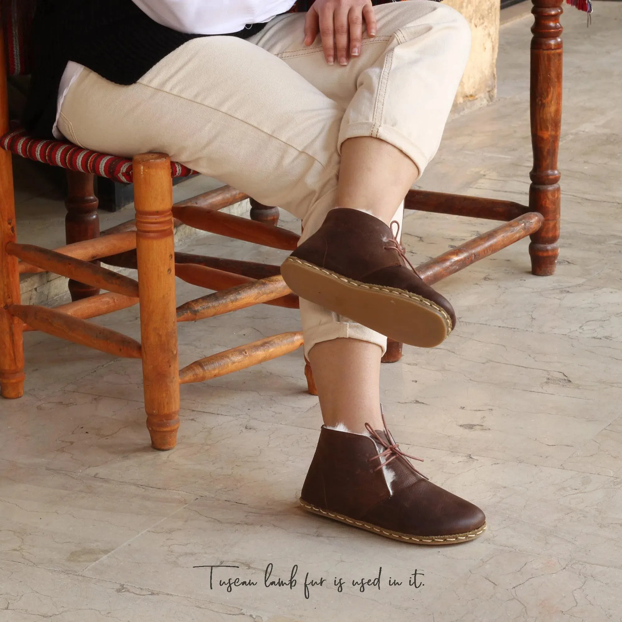 Barefoot Grounding Ankle Boots Brown Women