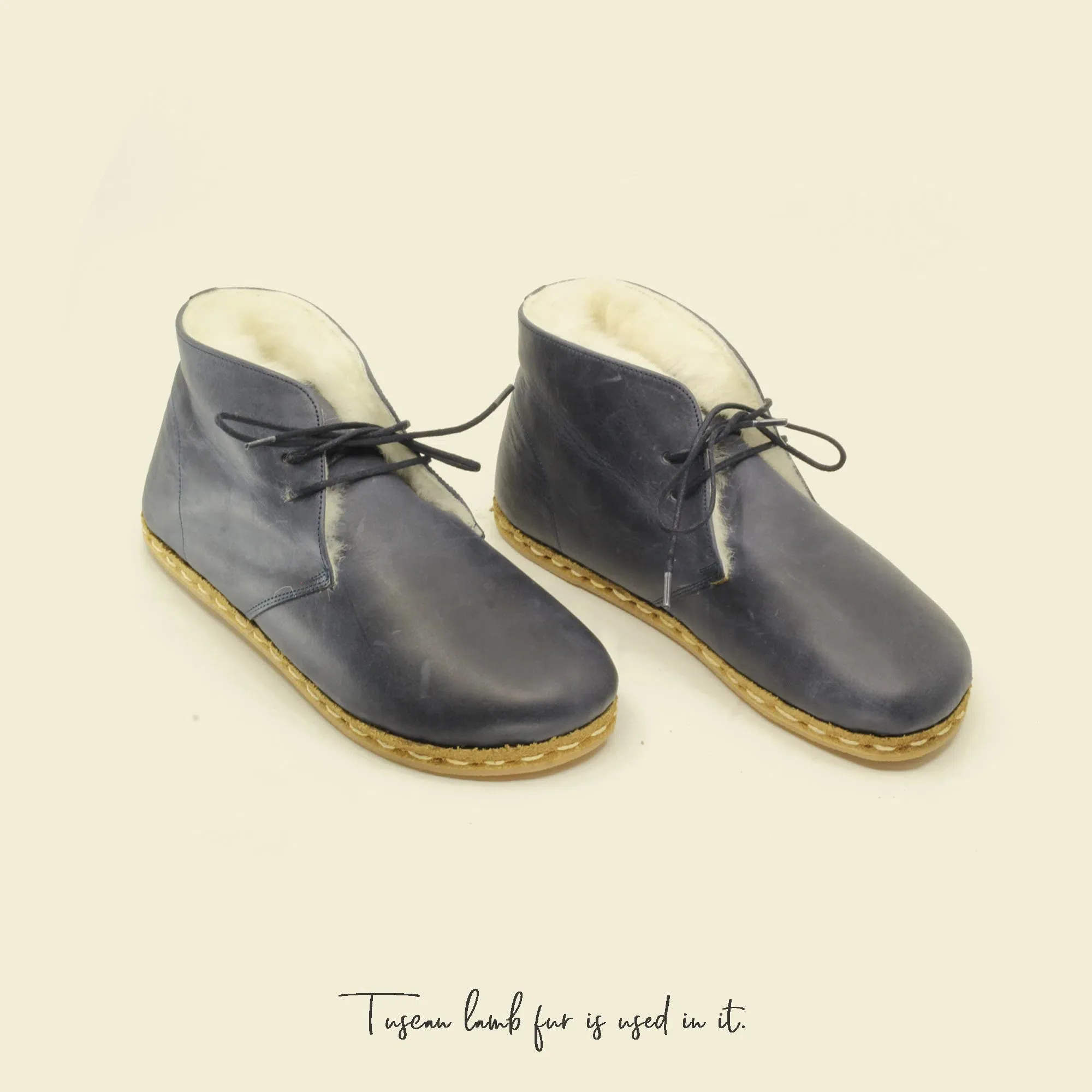 Barefoot Grounding Ankle Boots Navy Blue Men