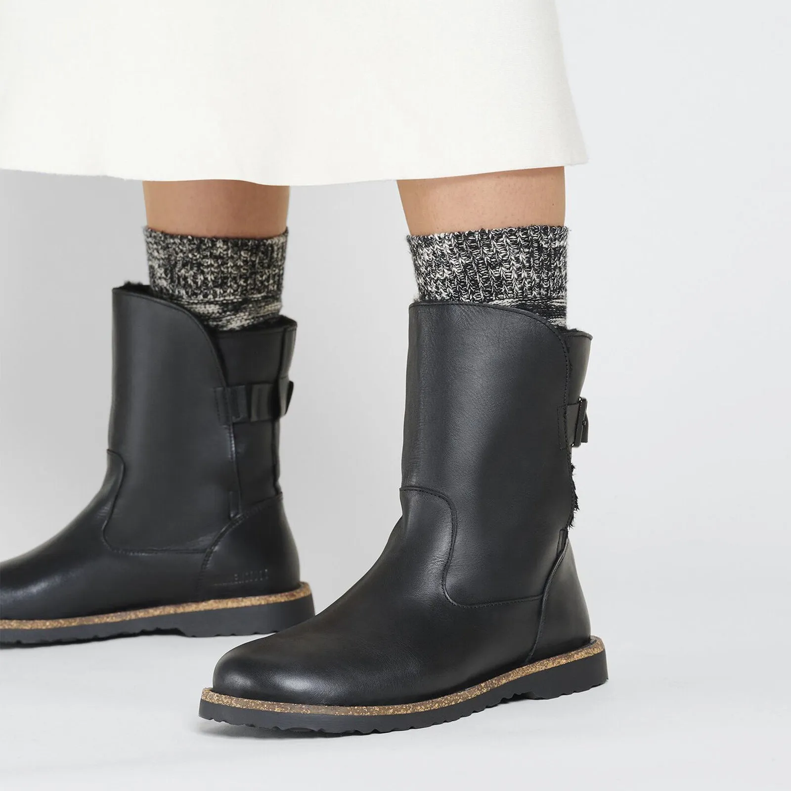 Birkenstock Uppsala Boot (Women) - Black Leather/Black Shearling
