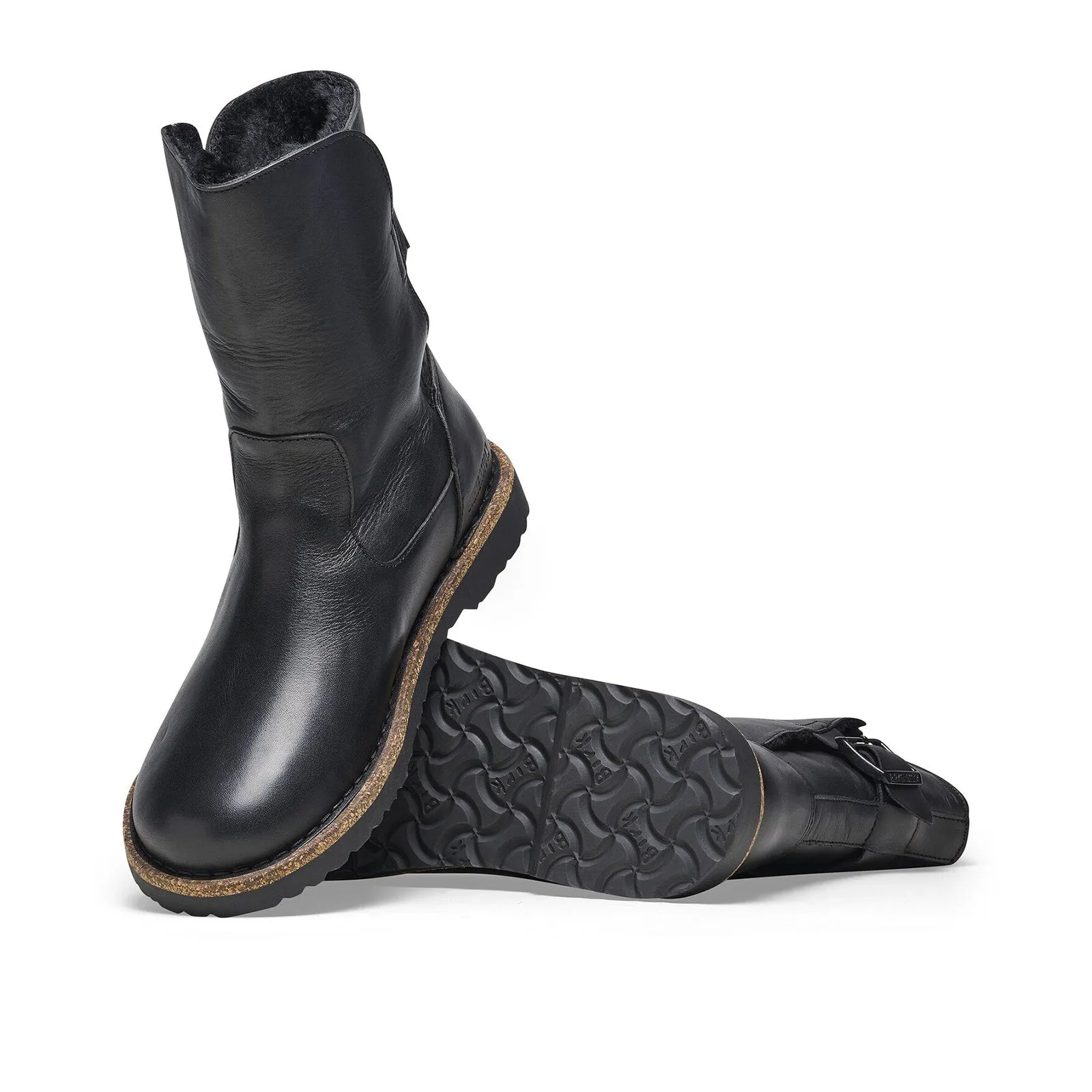 Birkenstock Uppsala Boot (Women) - Black Leather/Black Shearling