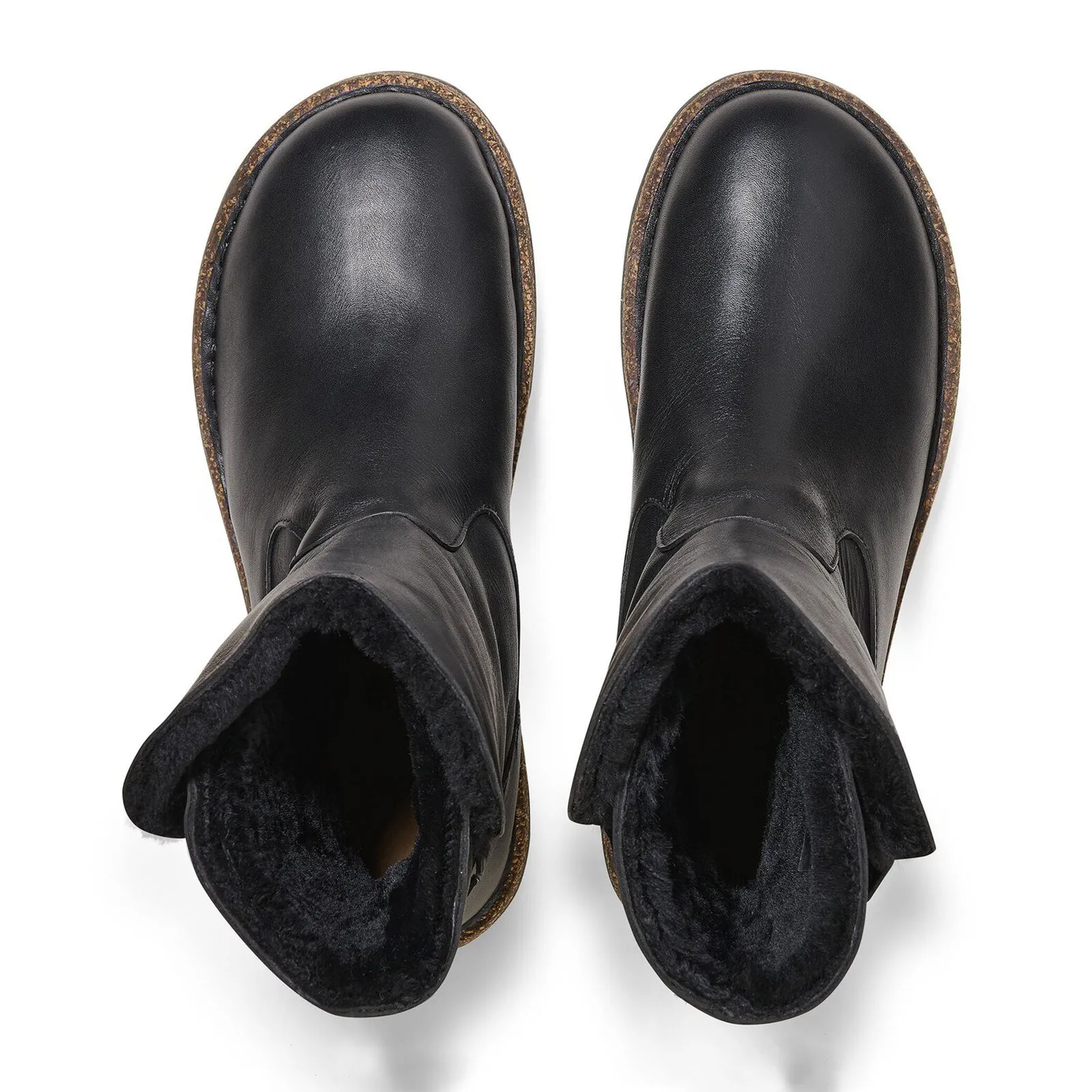Birkenstock Uppsala Boot (Women) - Black Leather/Black Shearling