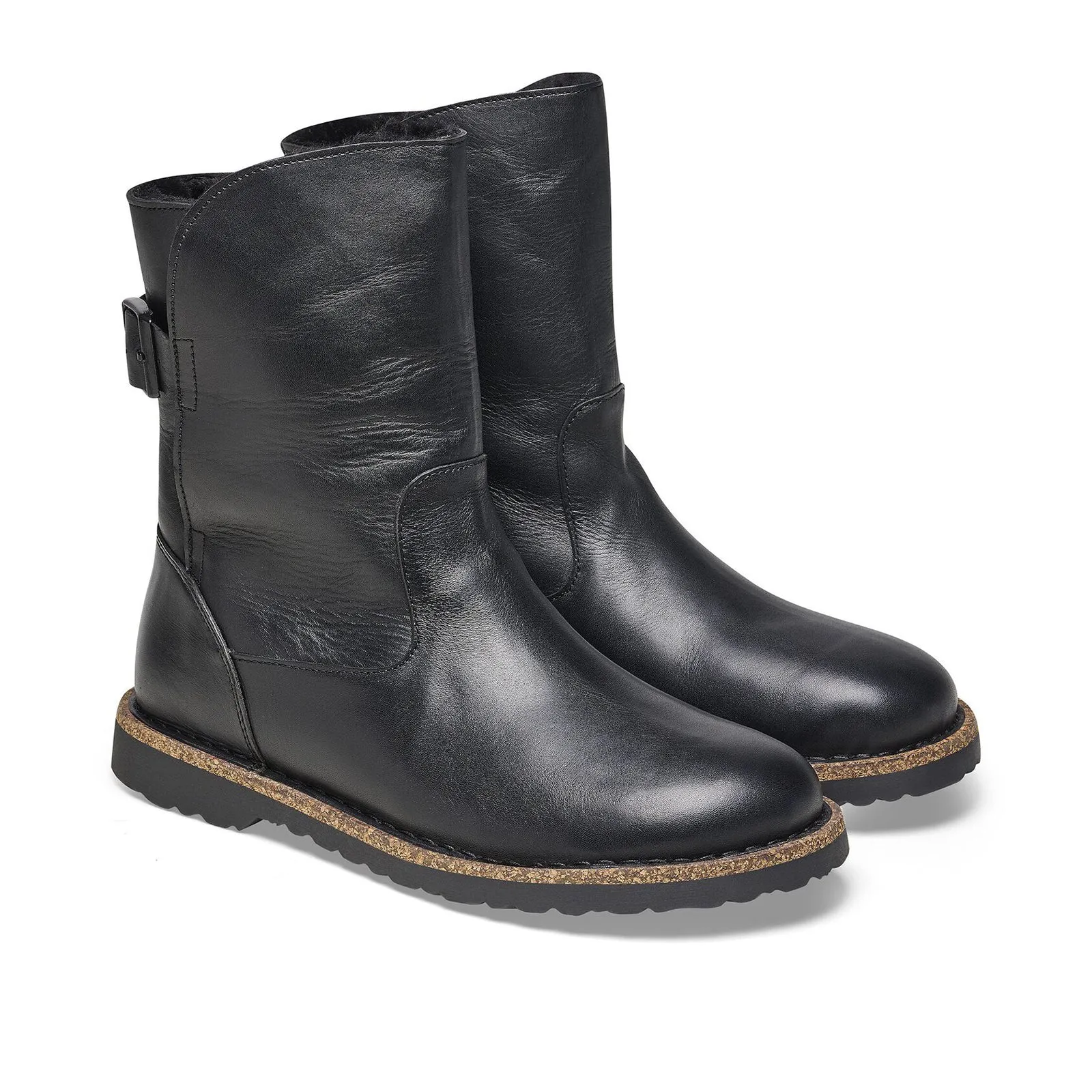 Birkenstock Uppsala Boot (Women) - Black Leather/Black Shearling