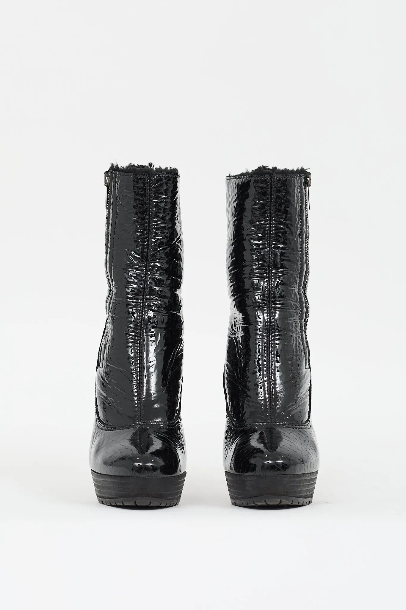 Black Patent Leather Trixie Platform Boot