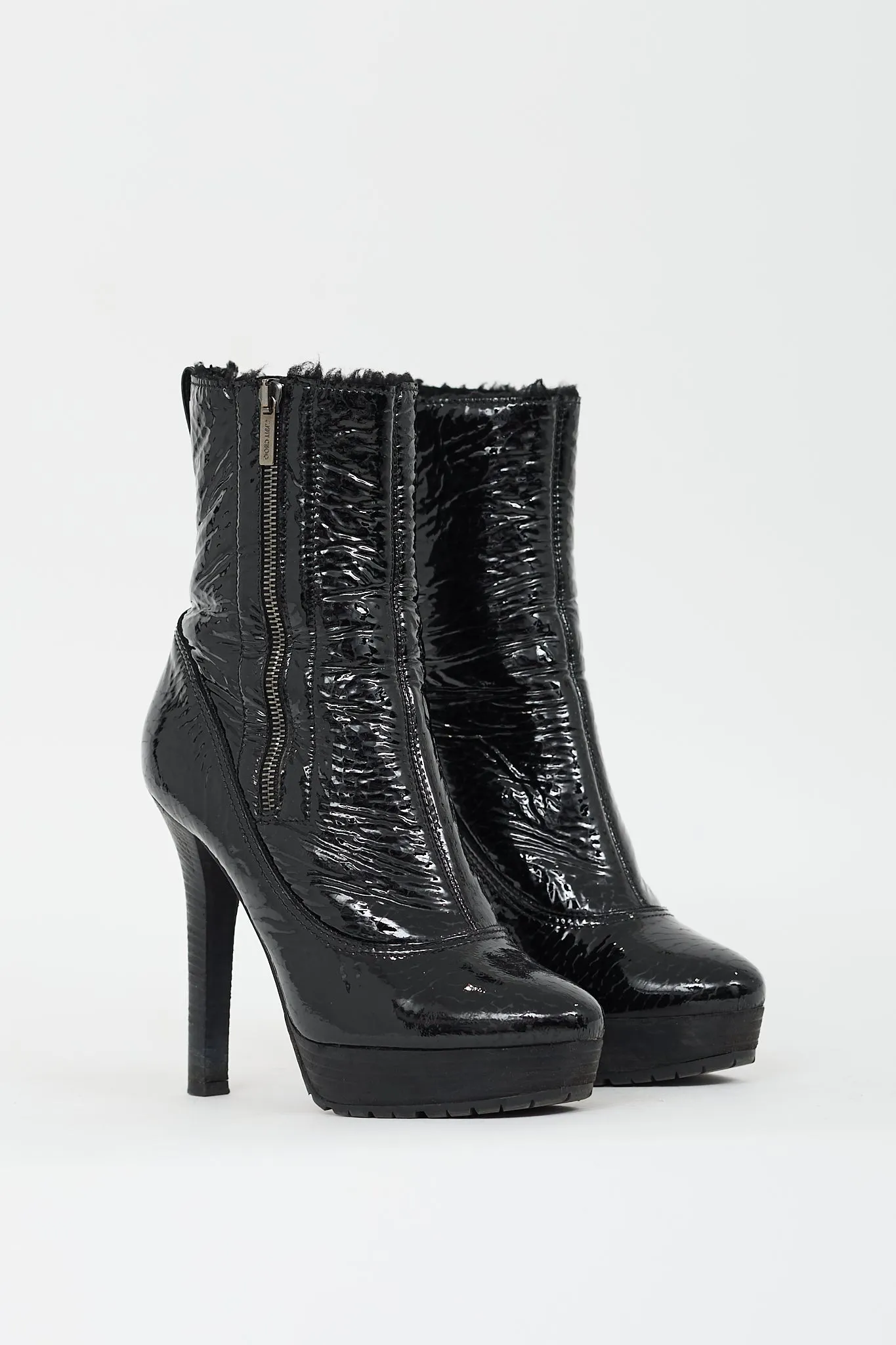 Black Patent Leather Trixie Platform Boot