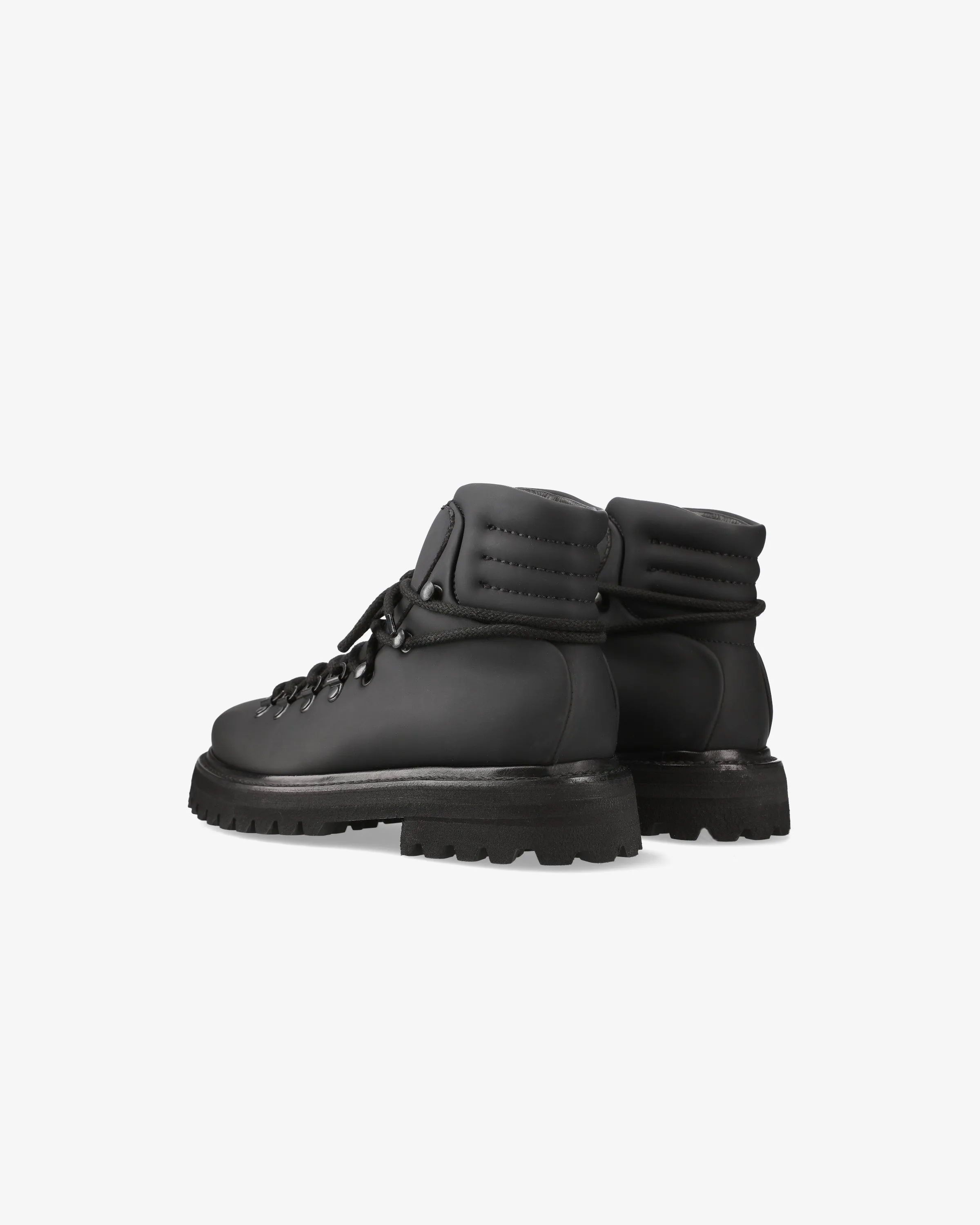 Black rubberized Jake ankle boots
