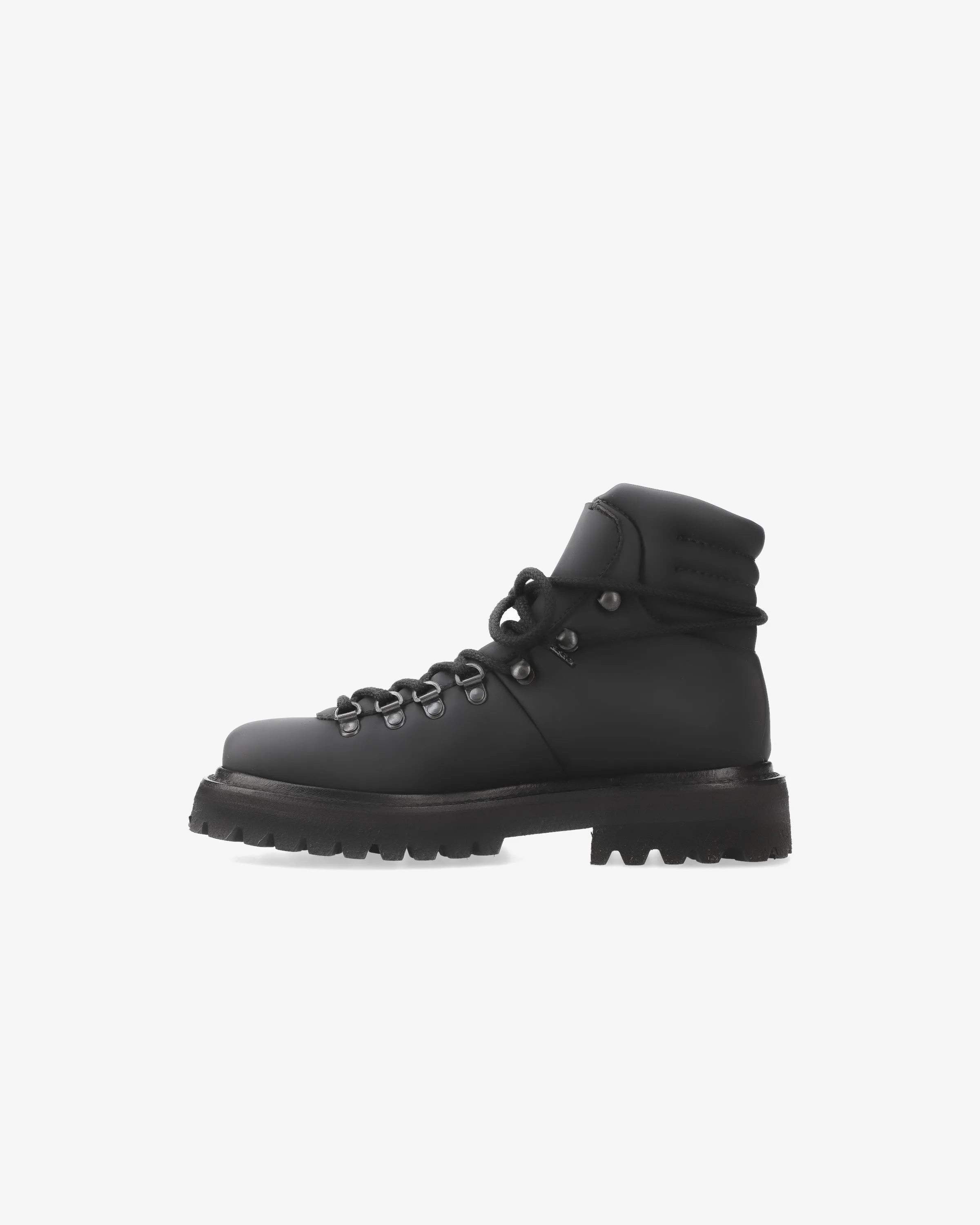 Black rubberized Jake ankle boots