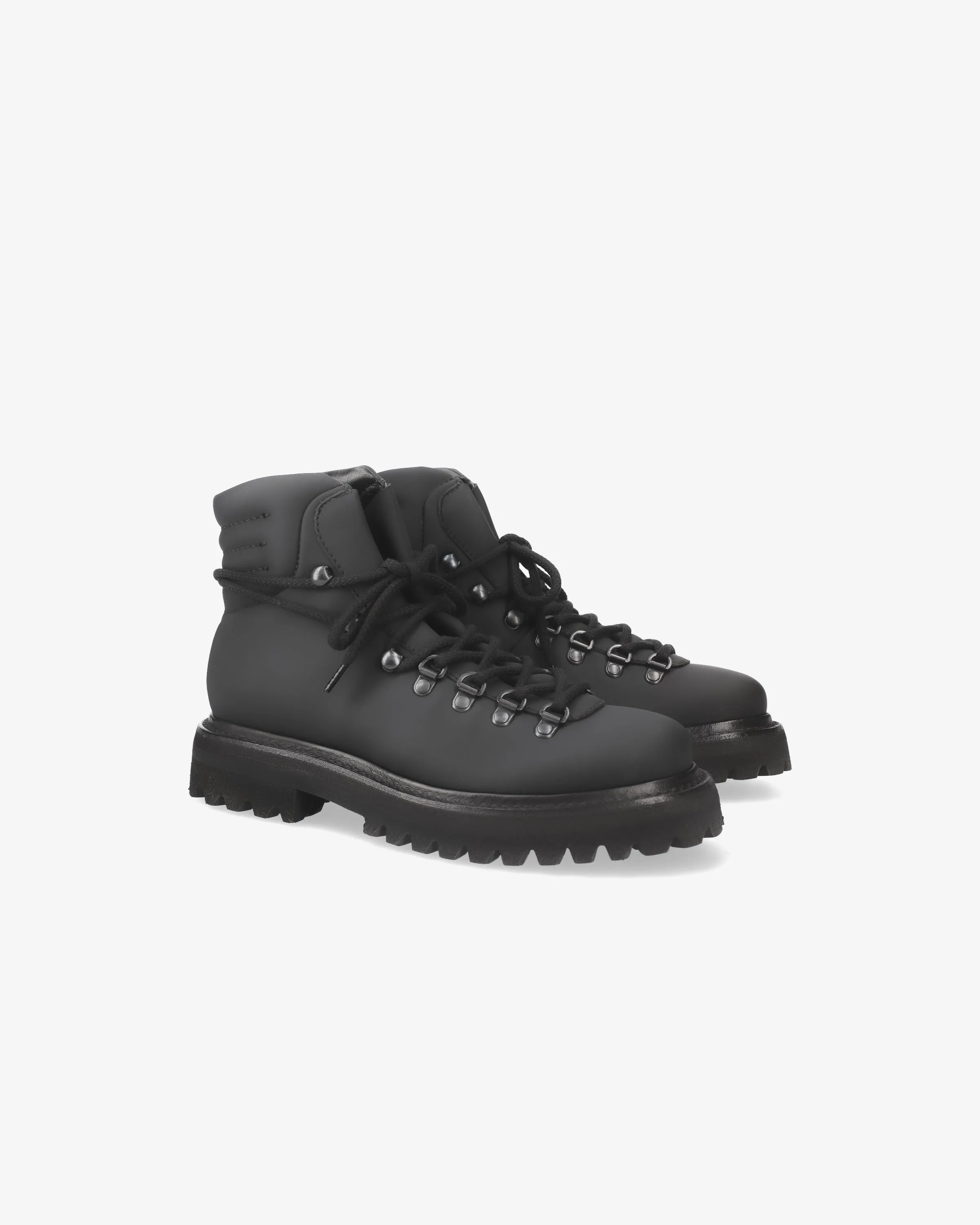 Black rubberized Jake ankle boots