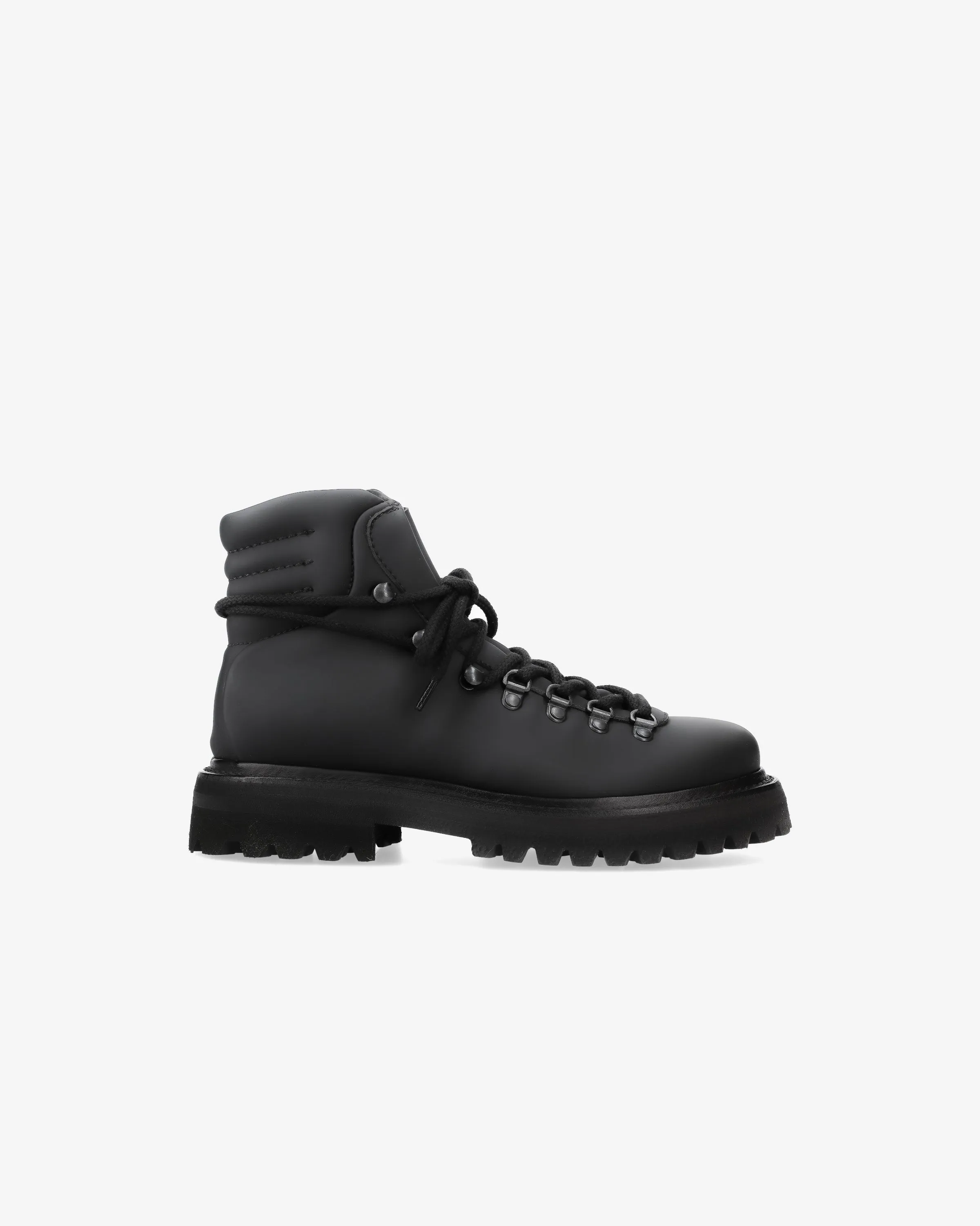 Black rubberized Jake ankle boots
