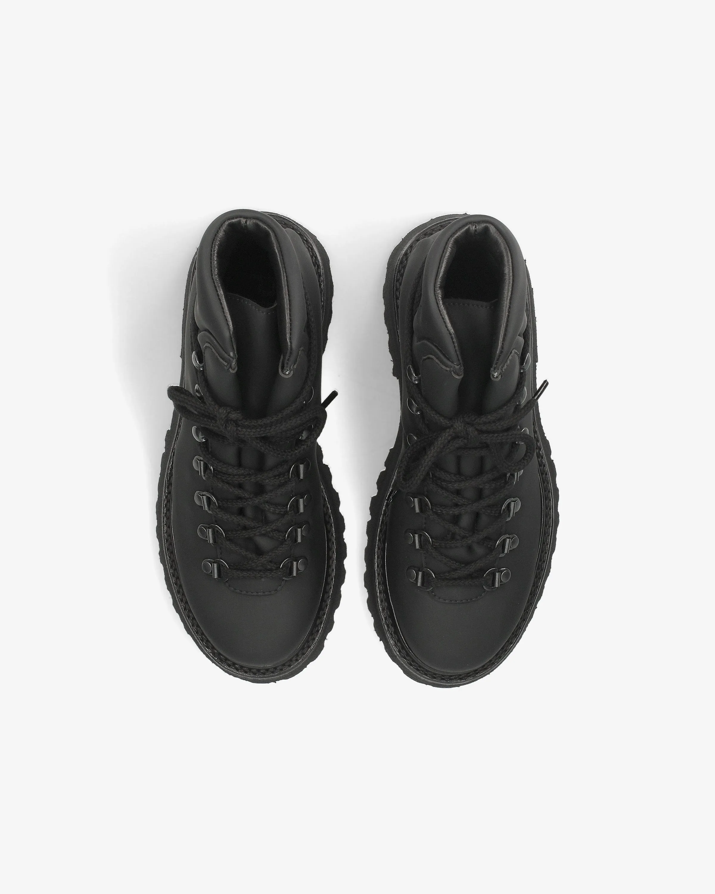 Black rubberized Jake ankle boots