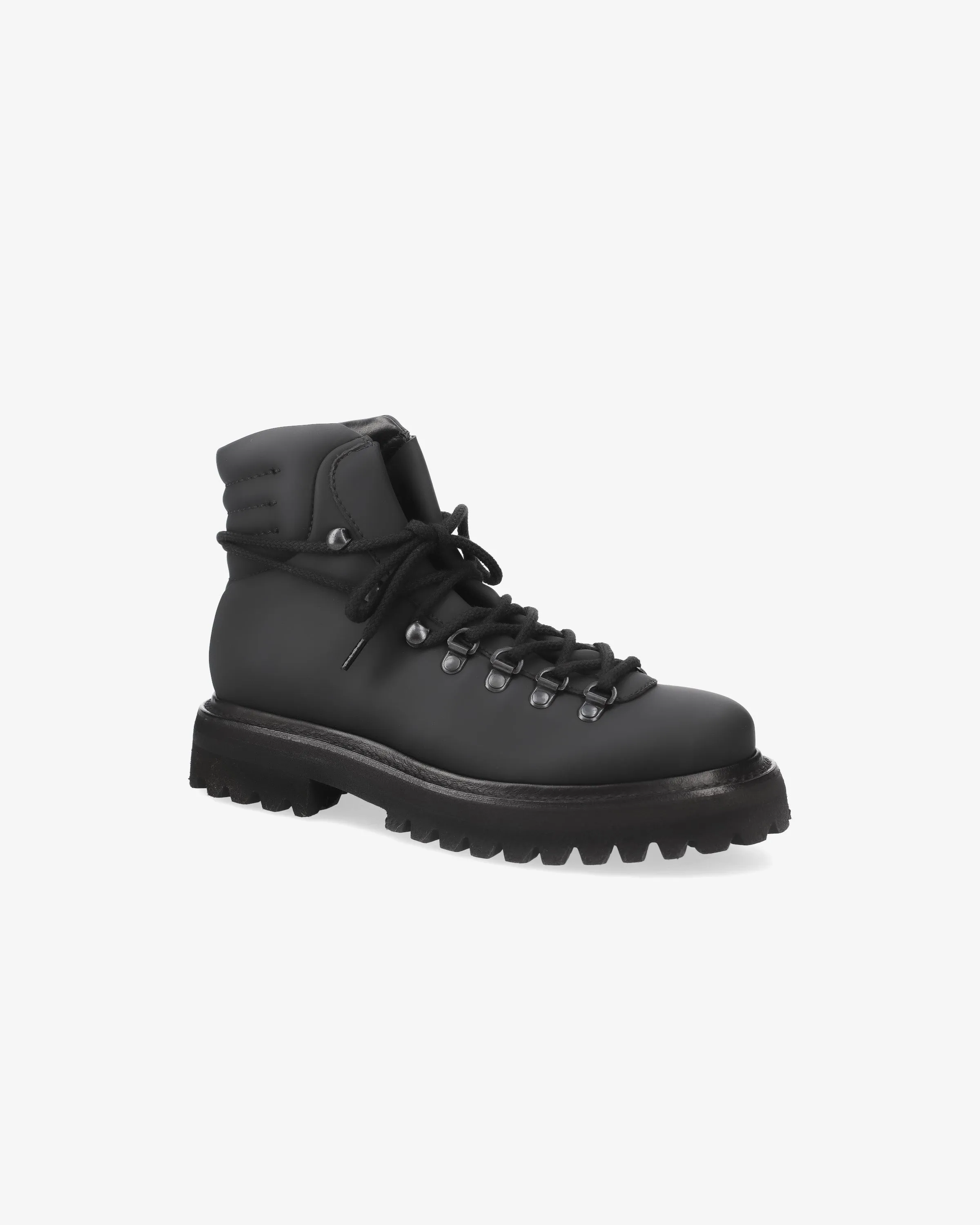 Black rubberized Jake ankle boots