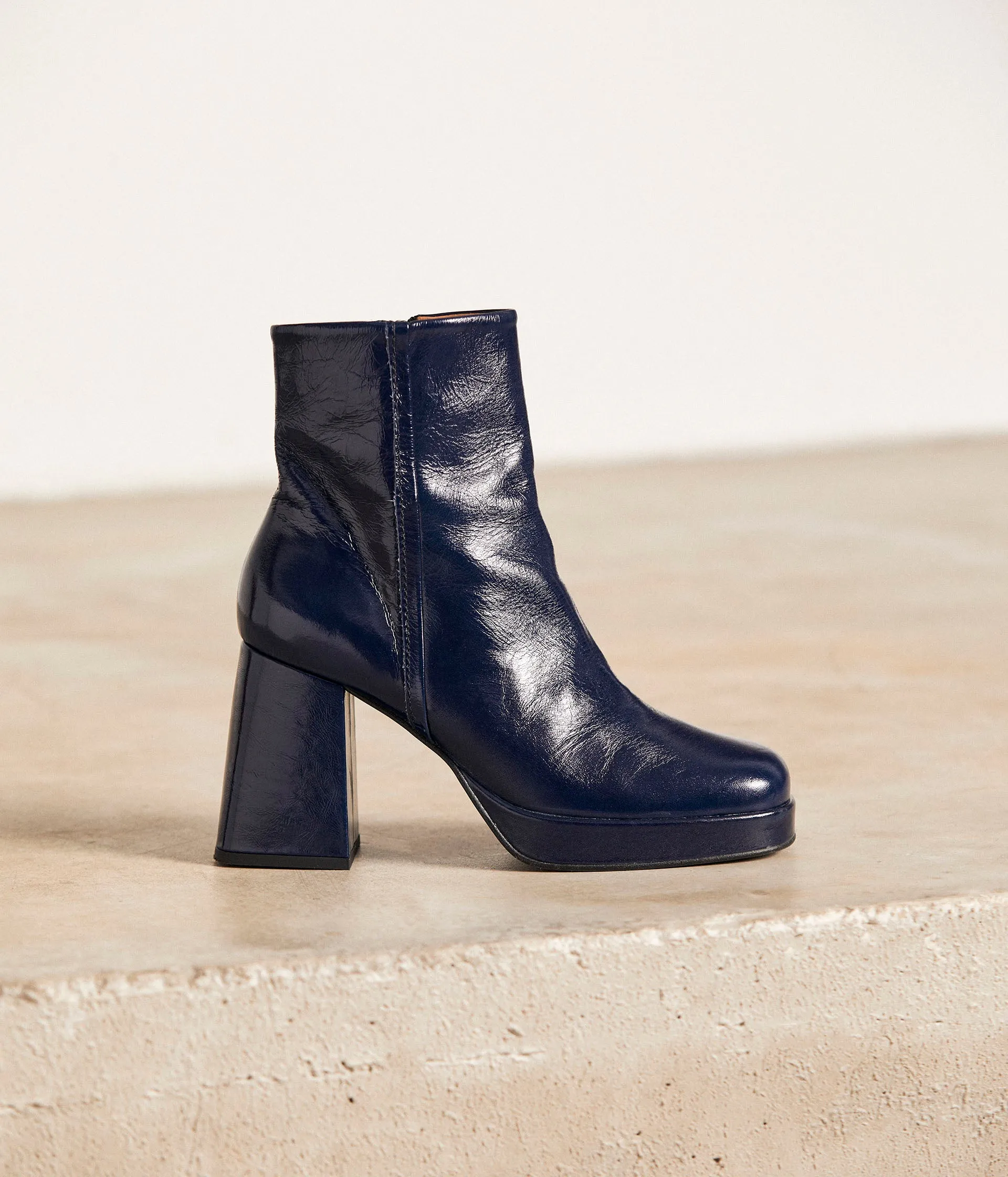 Boots bleues plateforme Athenais
