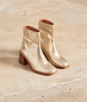 Boots cuir doré Anyse