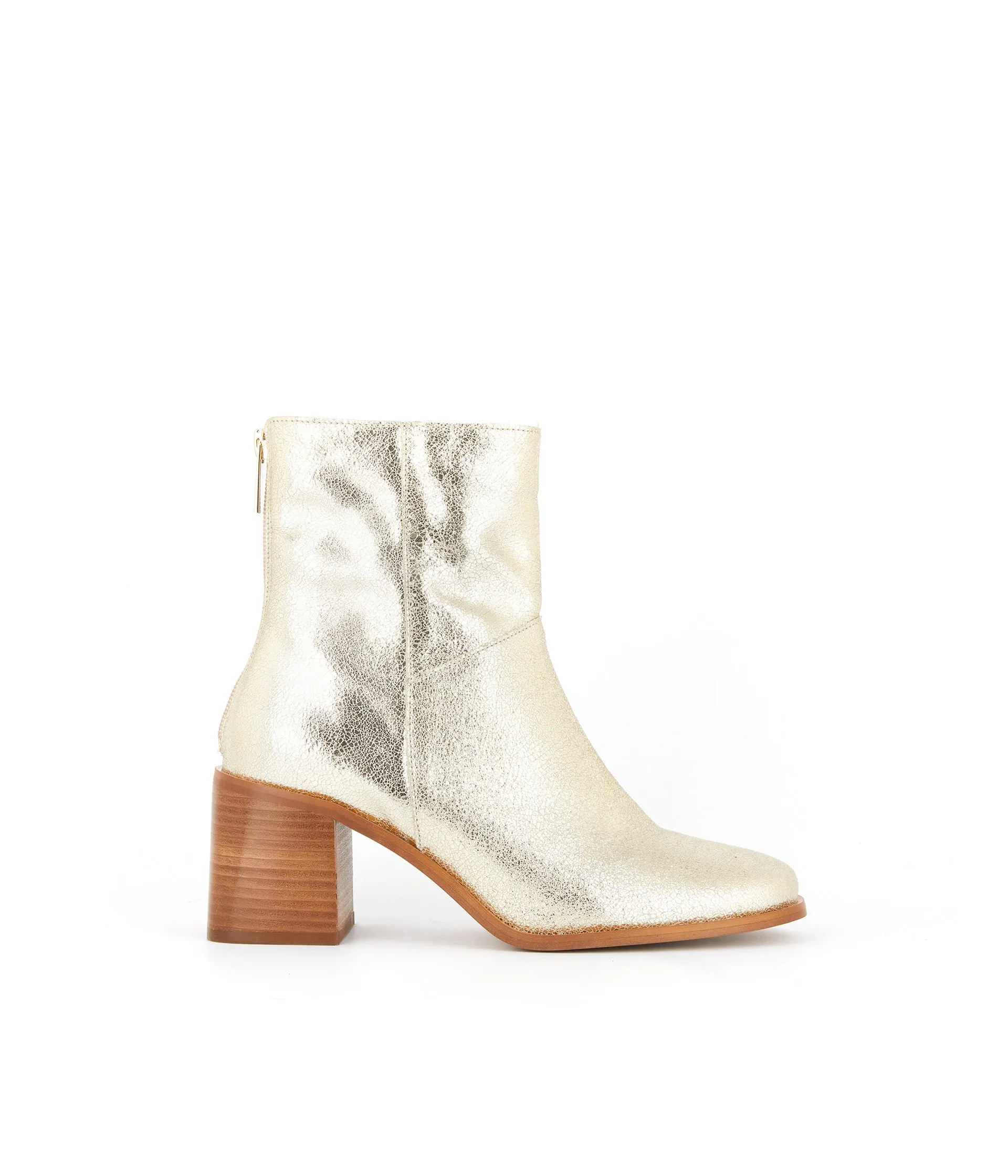 Boots cuir doré Anyse