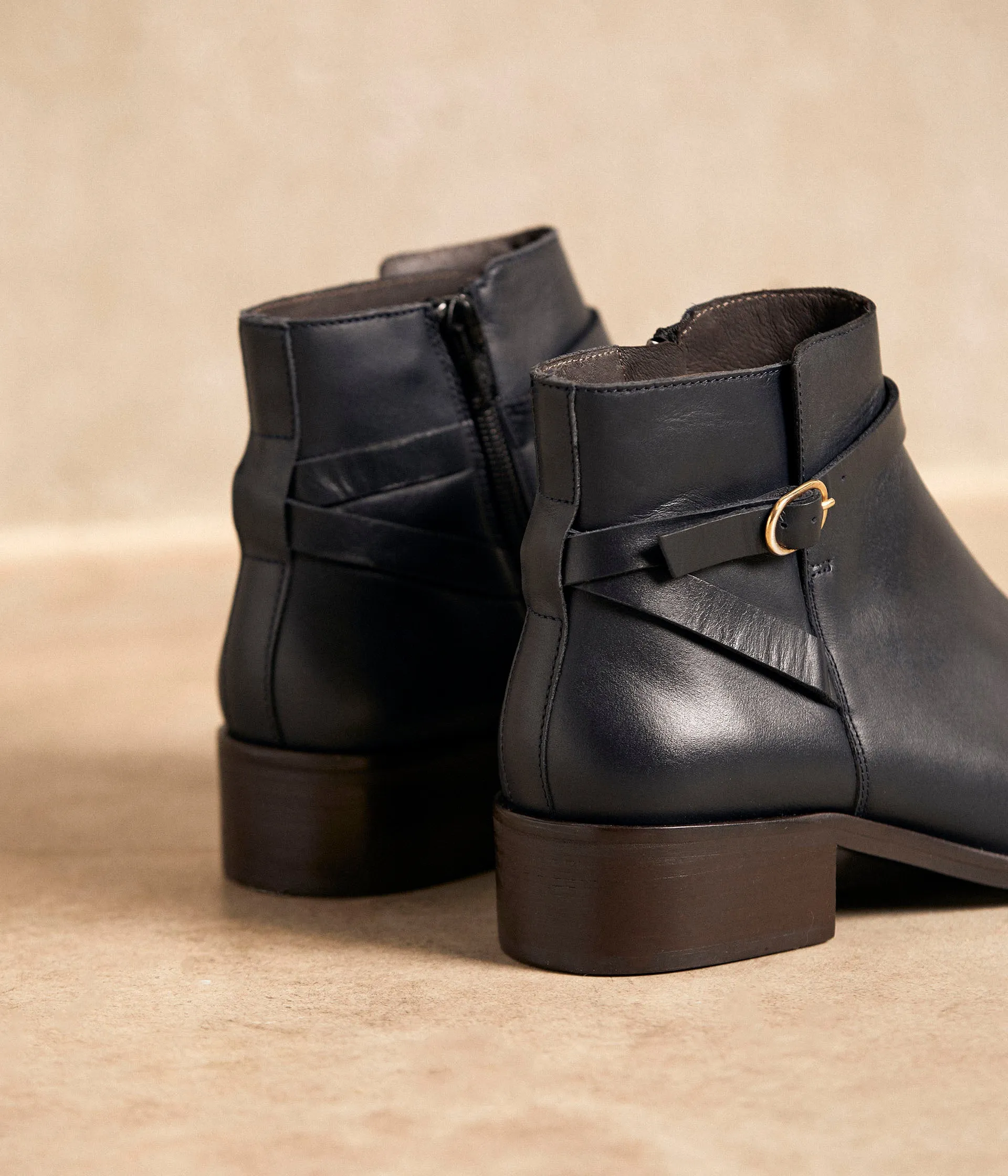 Boots cuir marine Arista