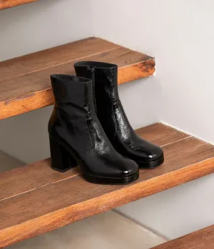 Boots noires vernies Alissa