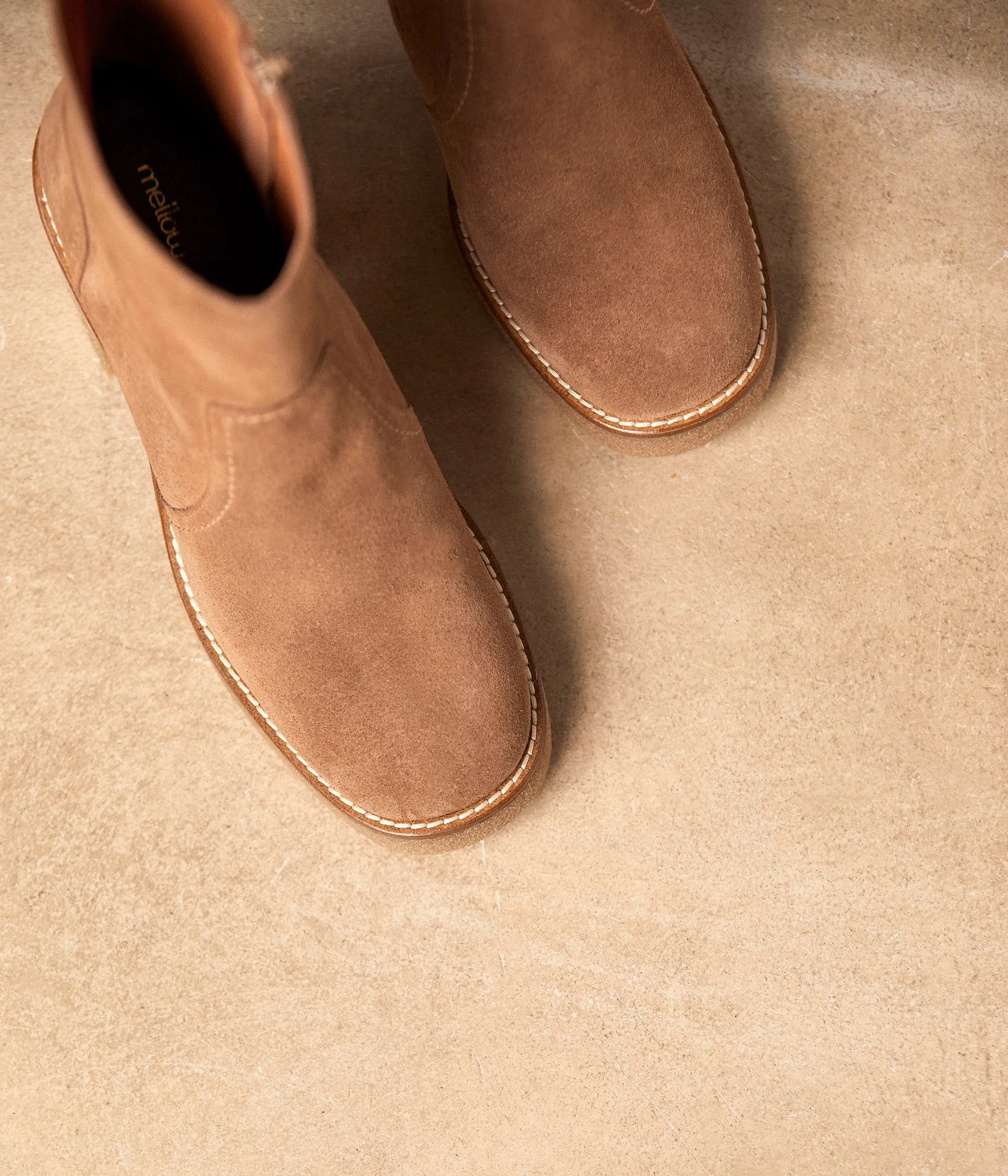 Boots velours beige Alice