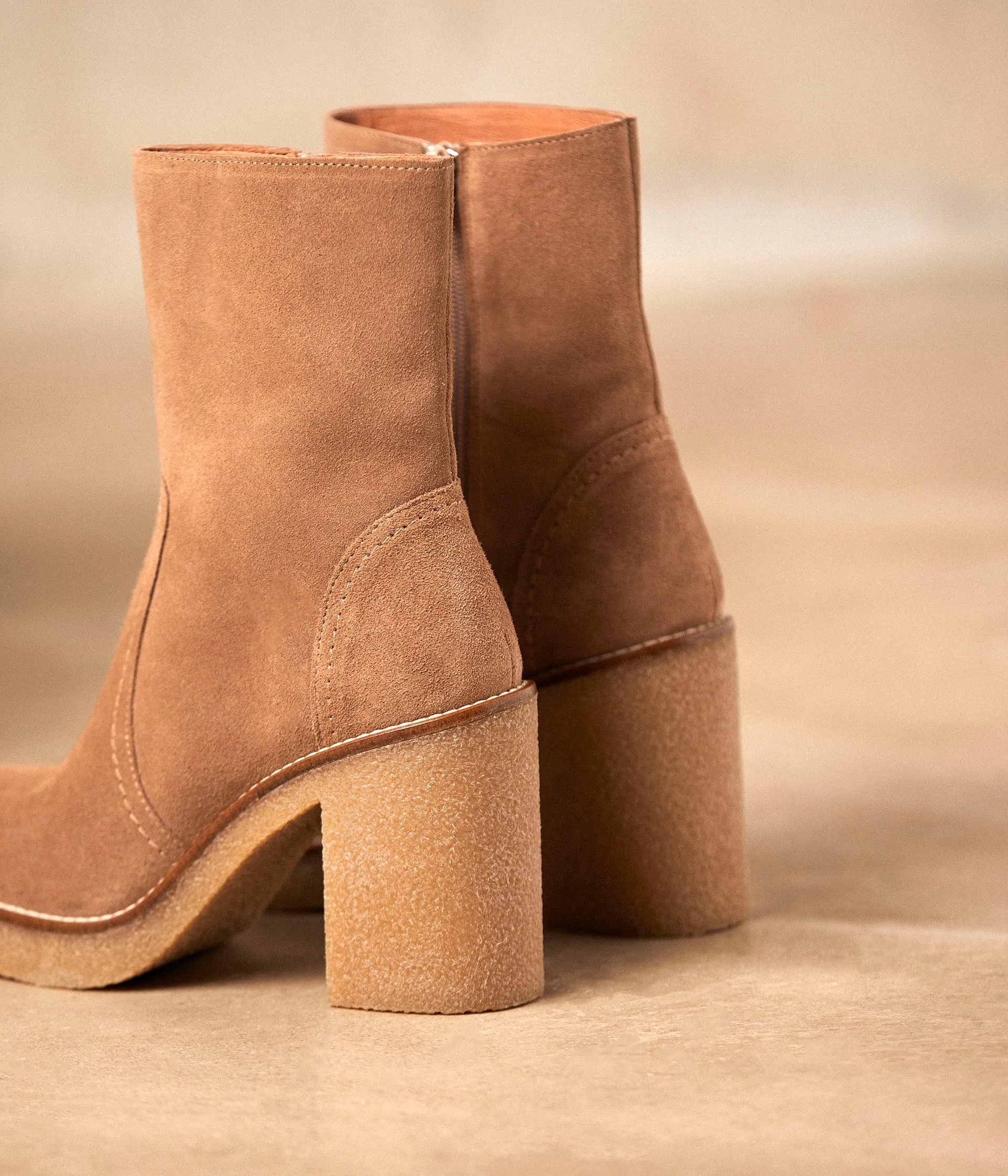 Boots velours beige Alice