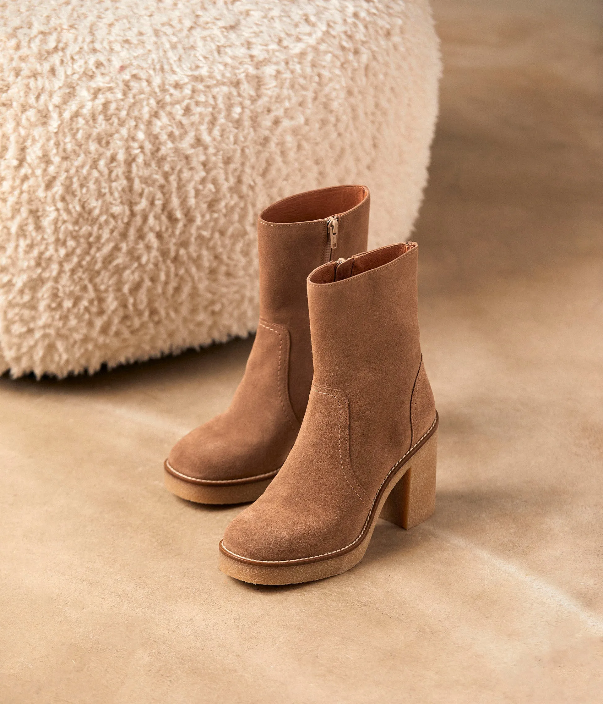 Boots velours beige Alice