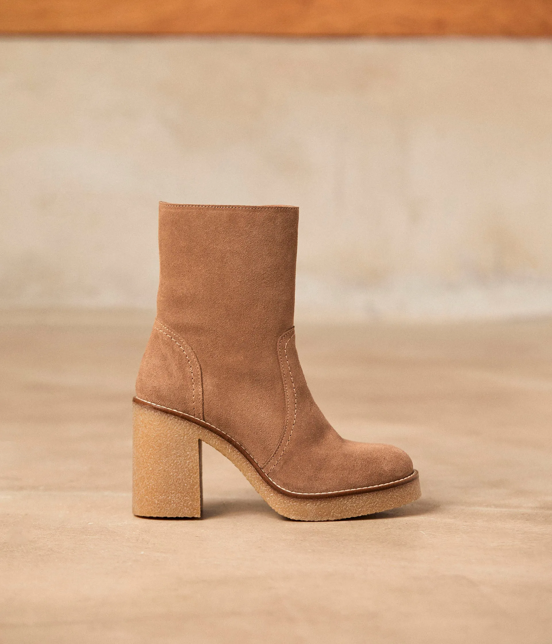 Boots velours beige Alice