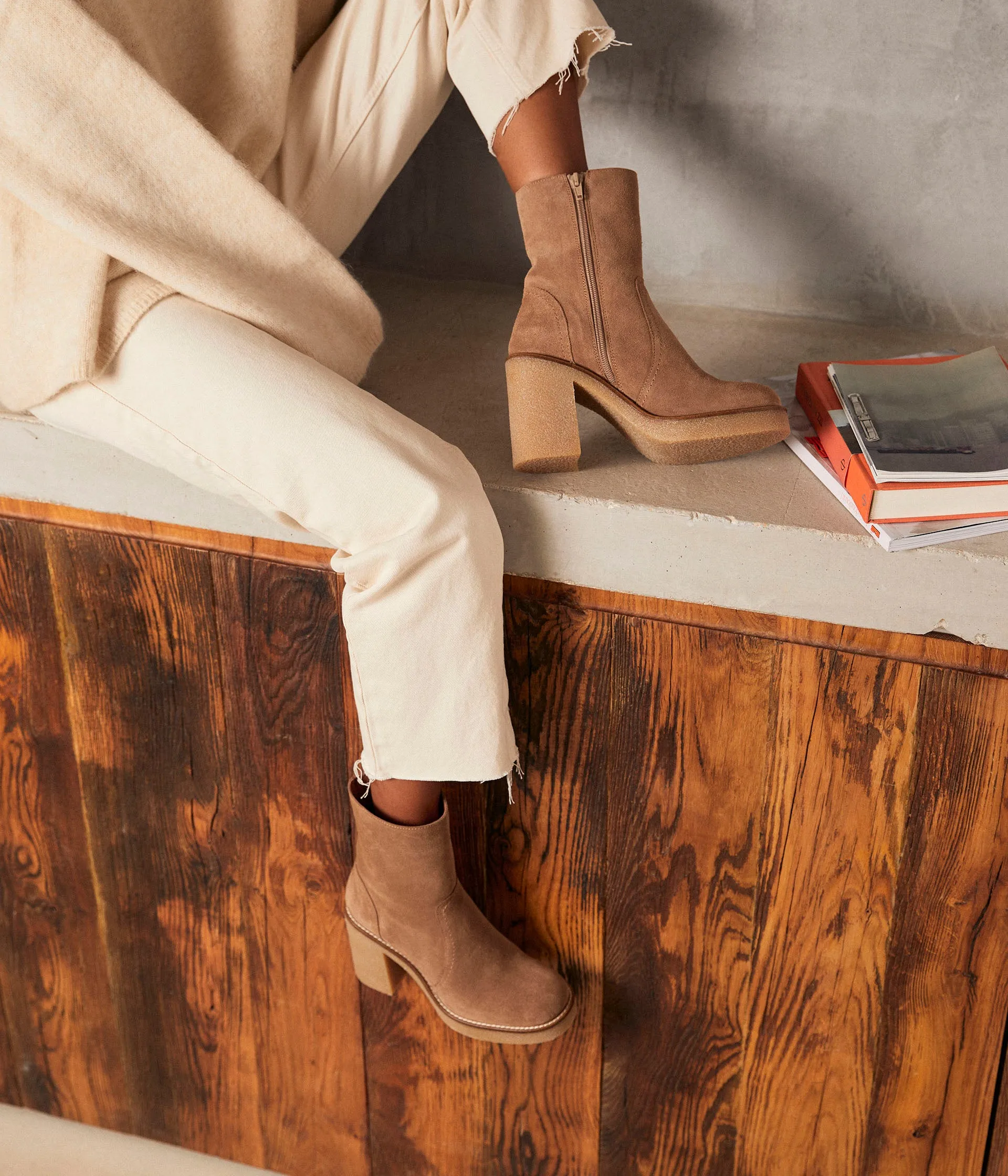Boots velours beige Alice