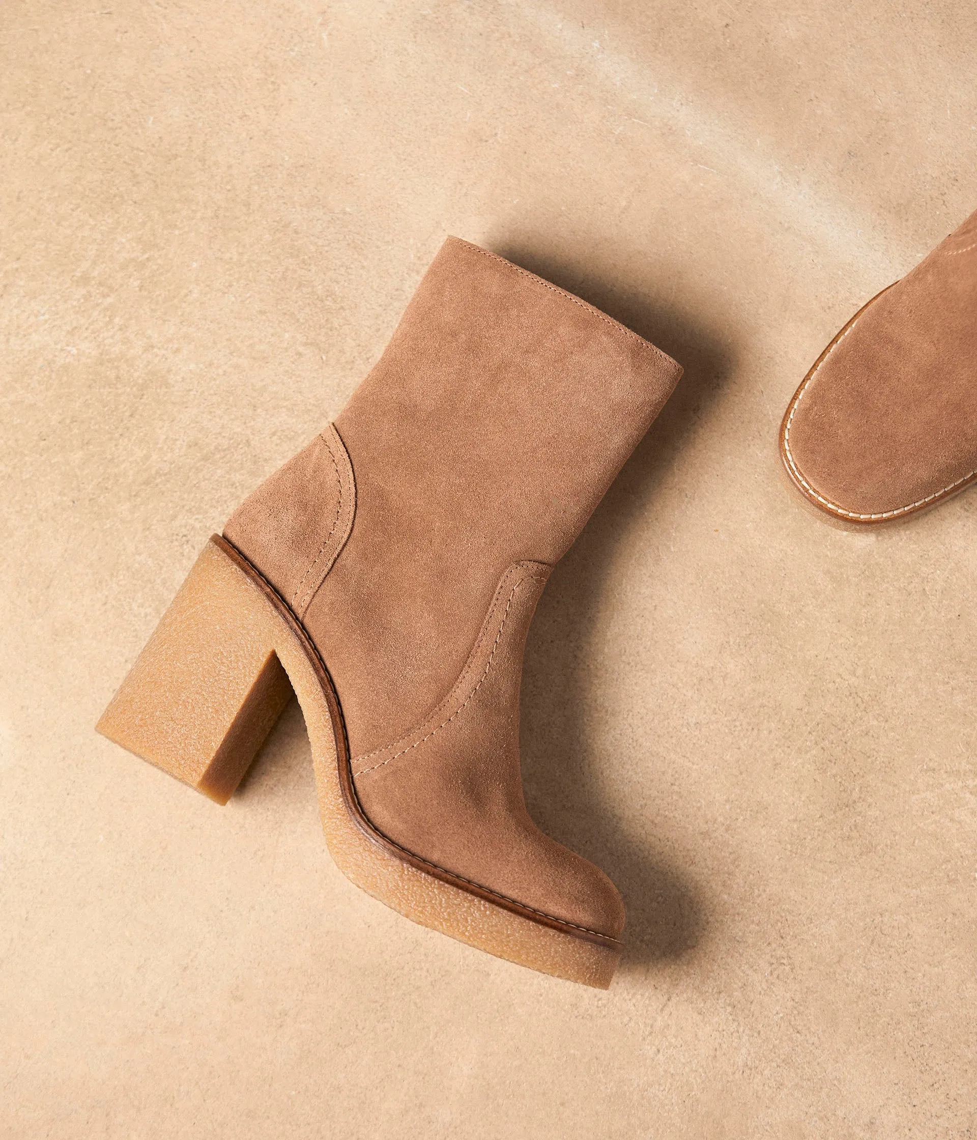 Boots velours beige Alice