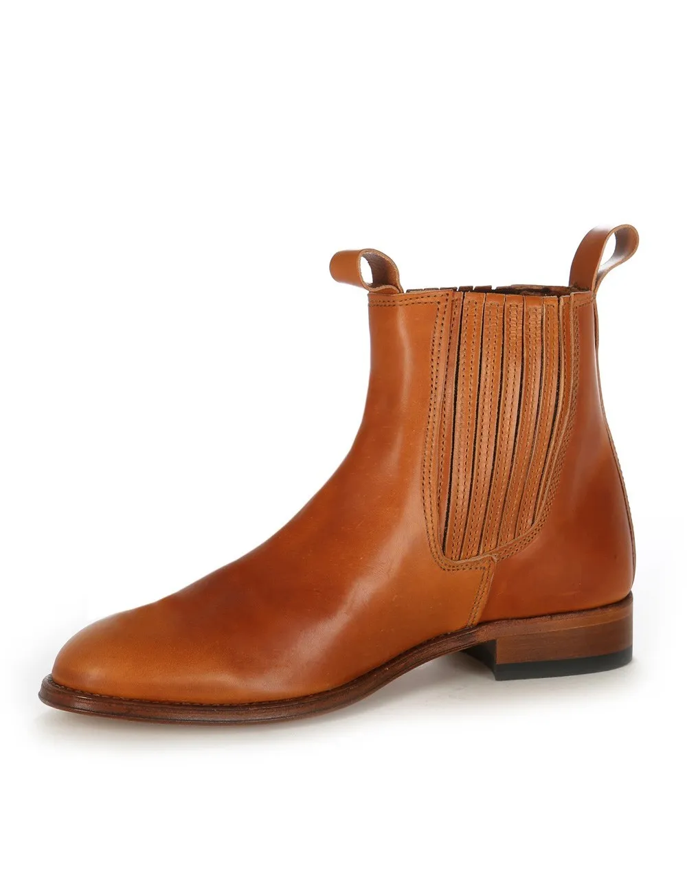 Bottines femme en veau camel