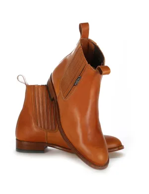 Bottines femme en veau camel