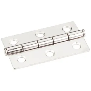 Bright Nickel 2-1/2" x 1-1/2" Single Half Swaged Butt Hinge #33527BN