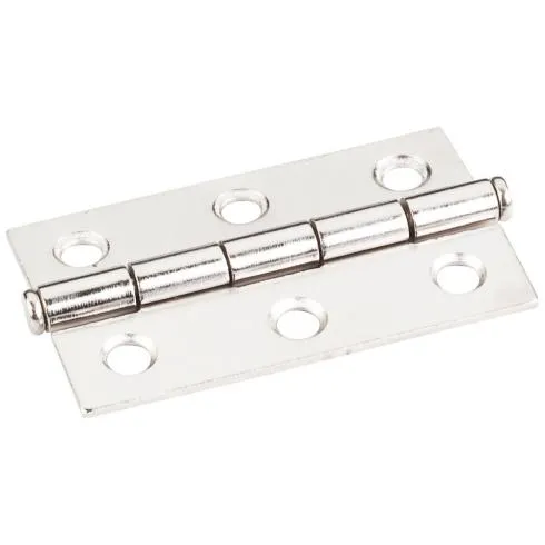 Bright Nickel 2-1/2" x 1-1/2" Single Half Swaged Butt Hinge #33527BN