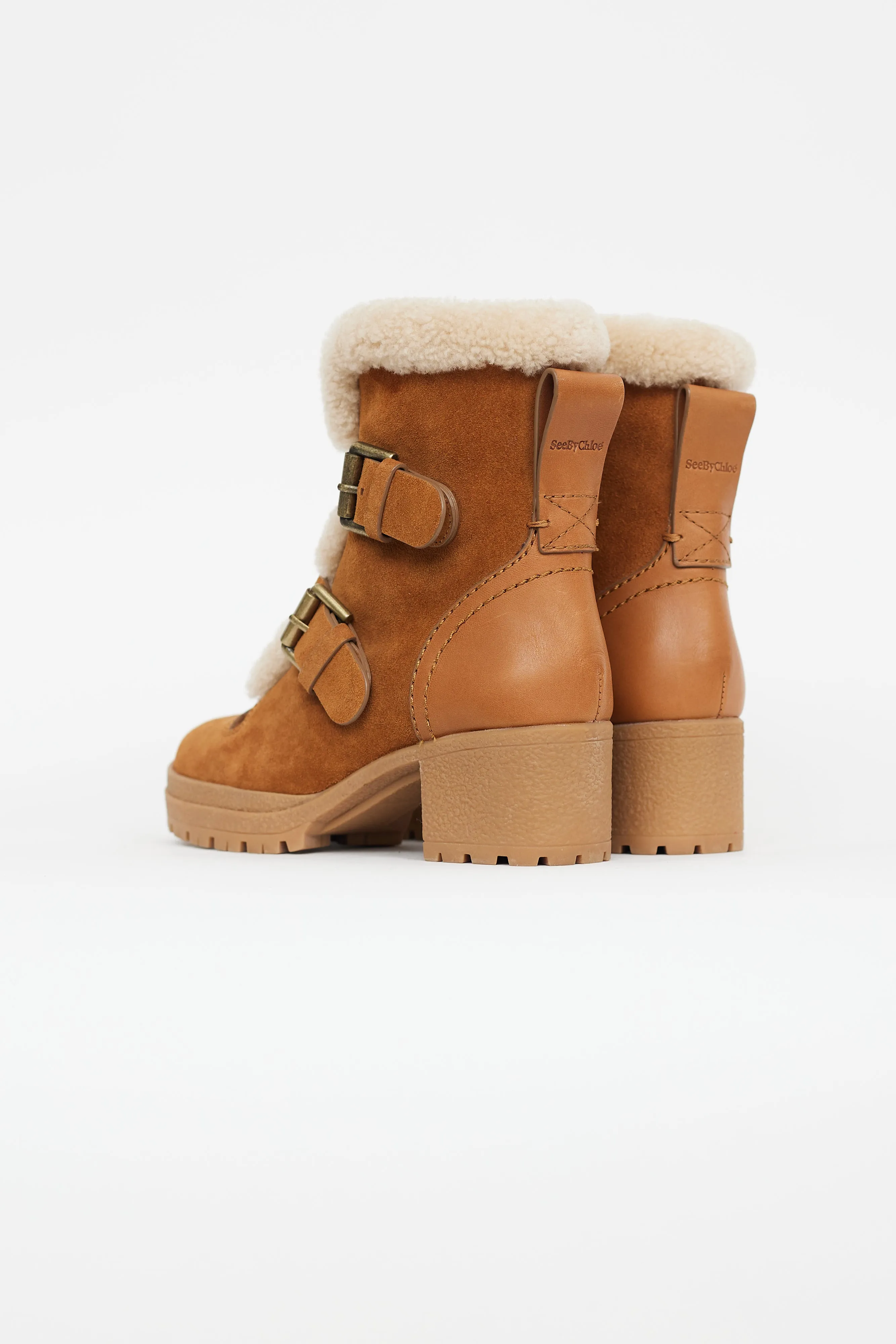 Brown Suede & Shearling Boot