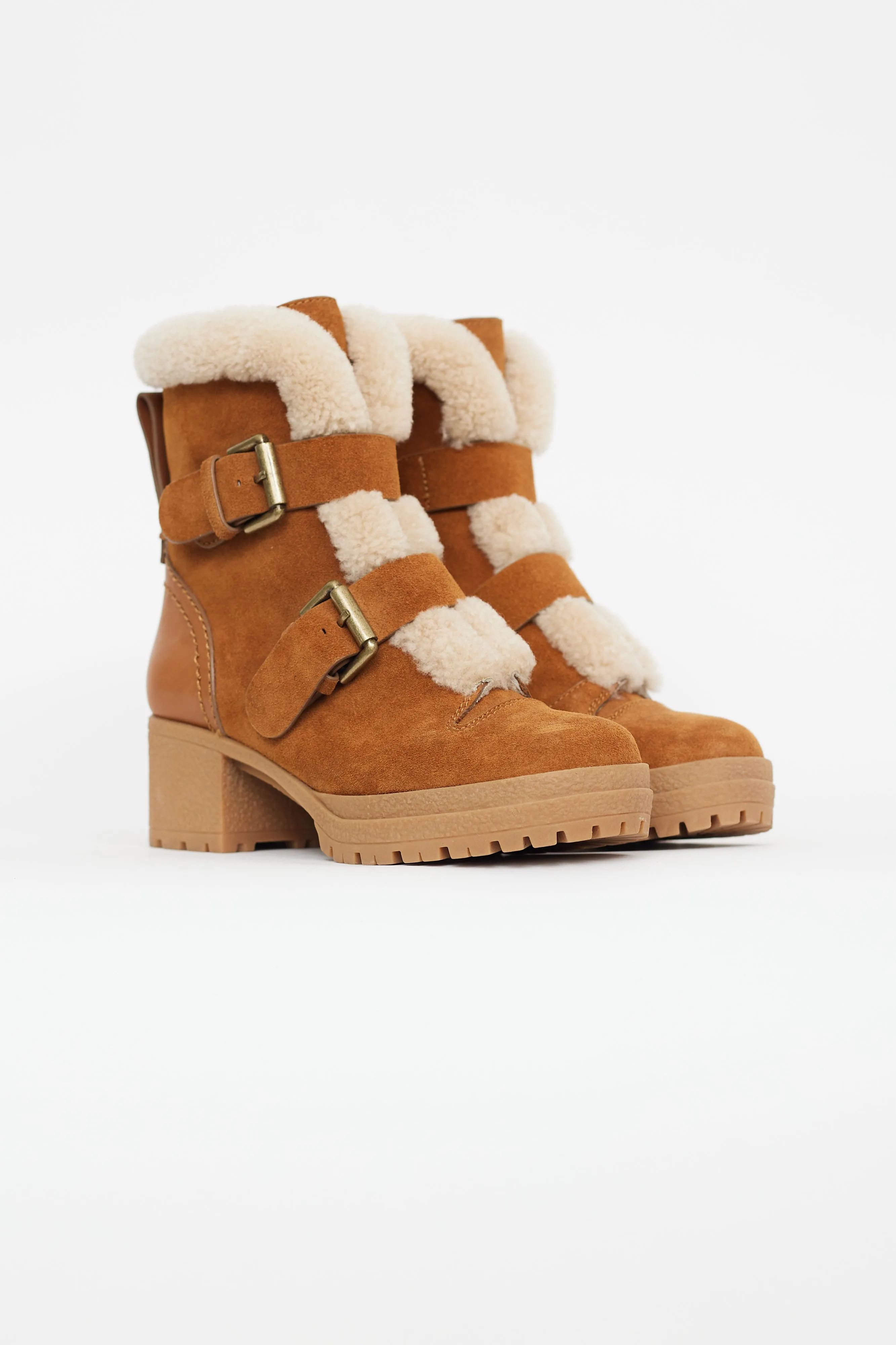 Brown Suede & Shearling Boot