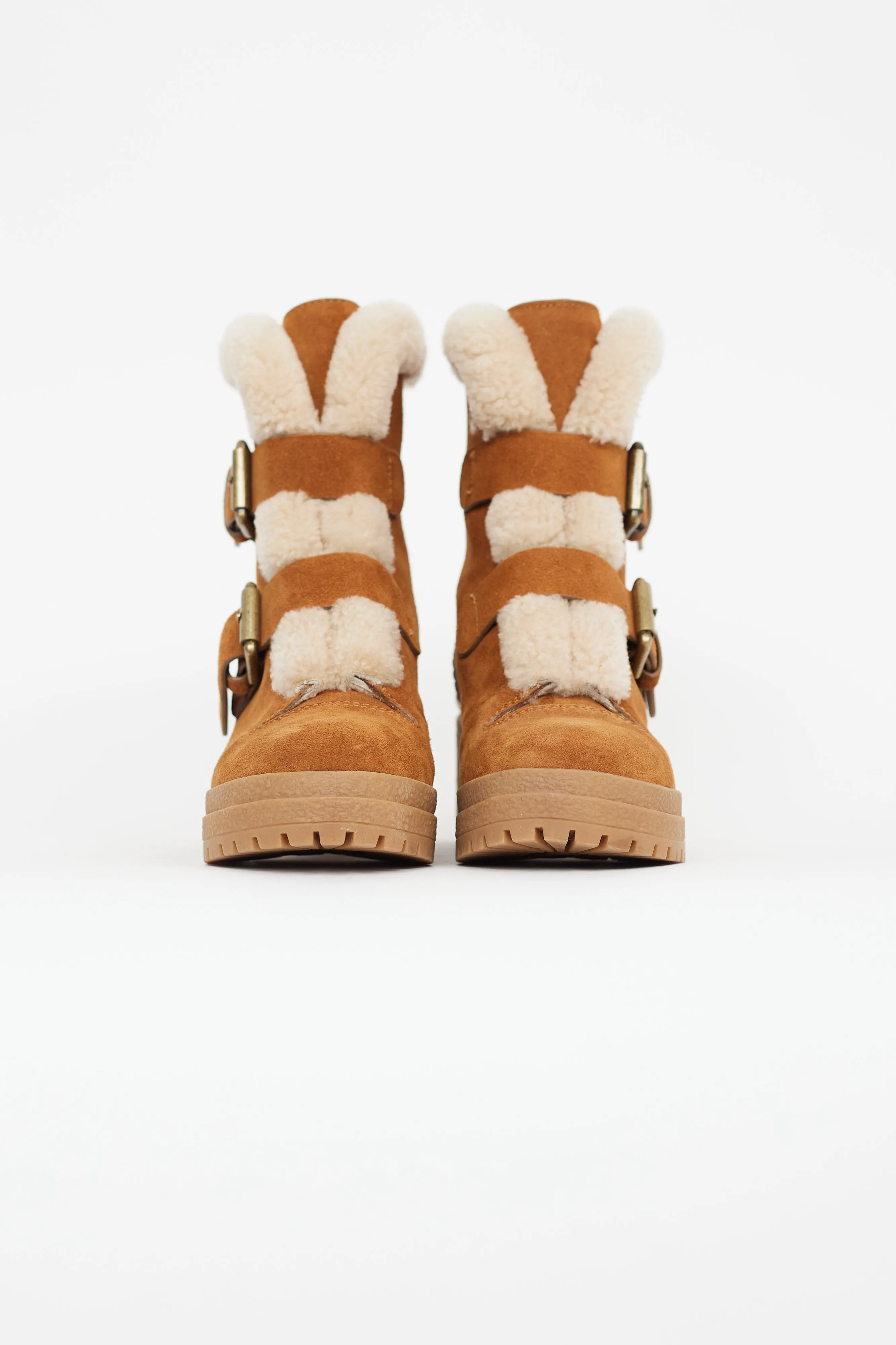 Brown Suede & Shearling Boot