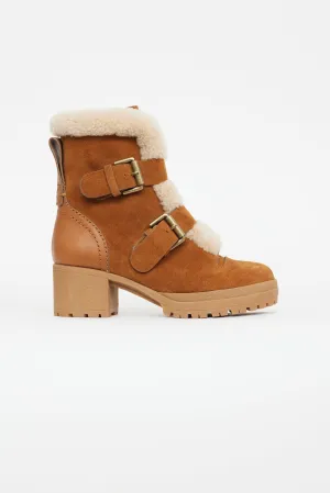 Brown Suede & Shearling Boot