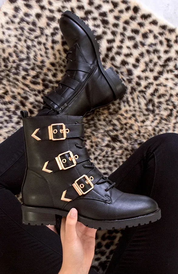 Buckle Boots Deluxe Zwart