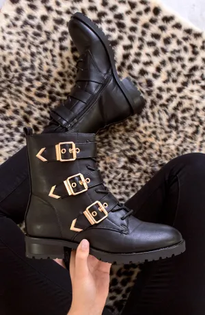 Buckle Boots Deluxe Zwart