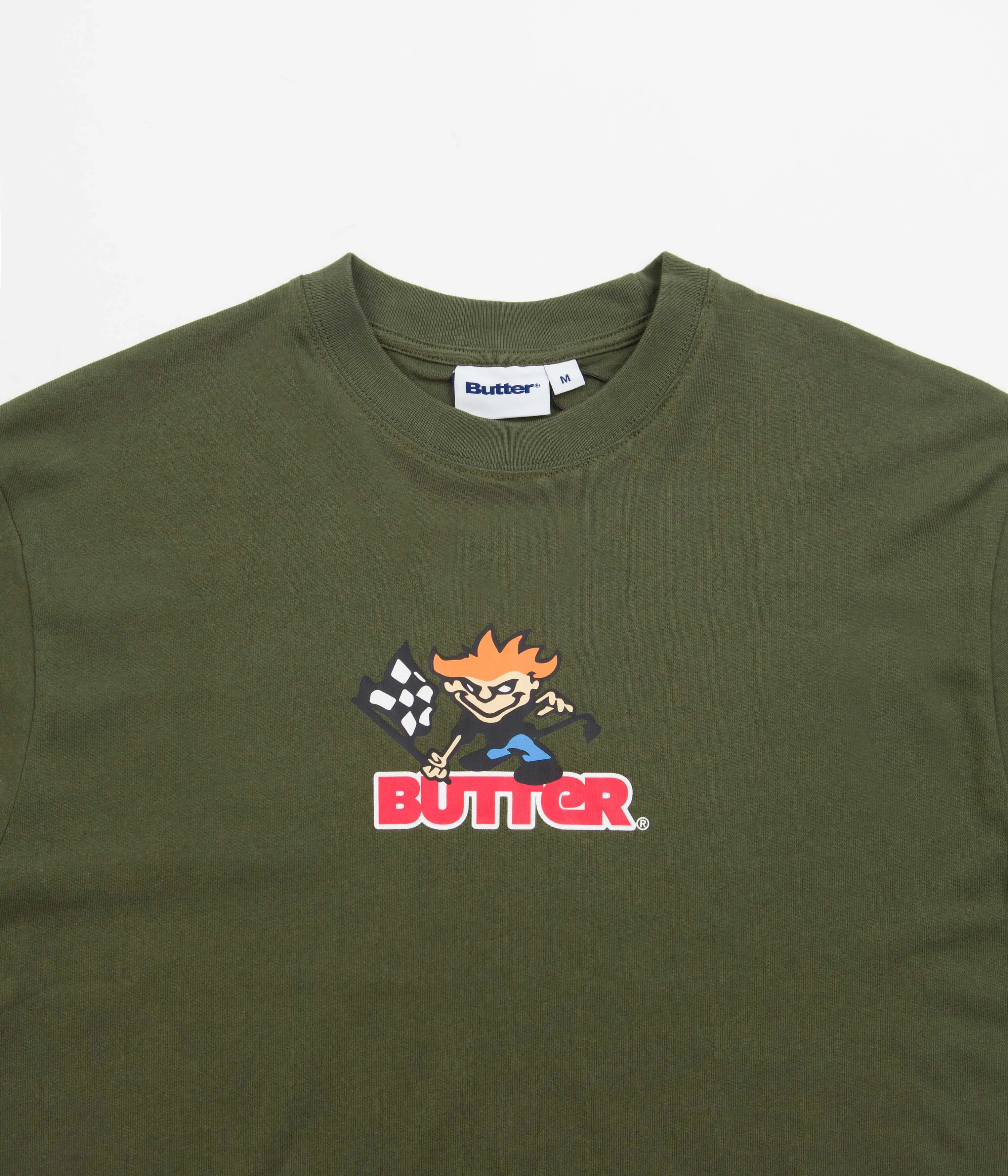 Butter Goods Racing Logo T-Shirt - Army Green