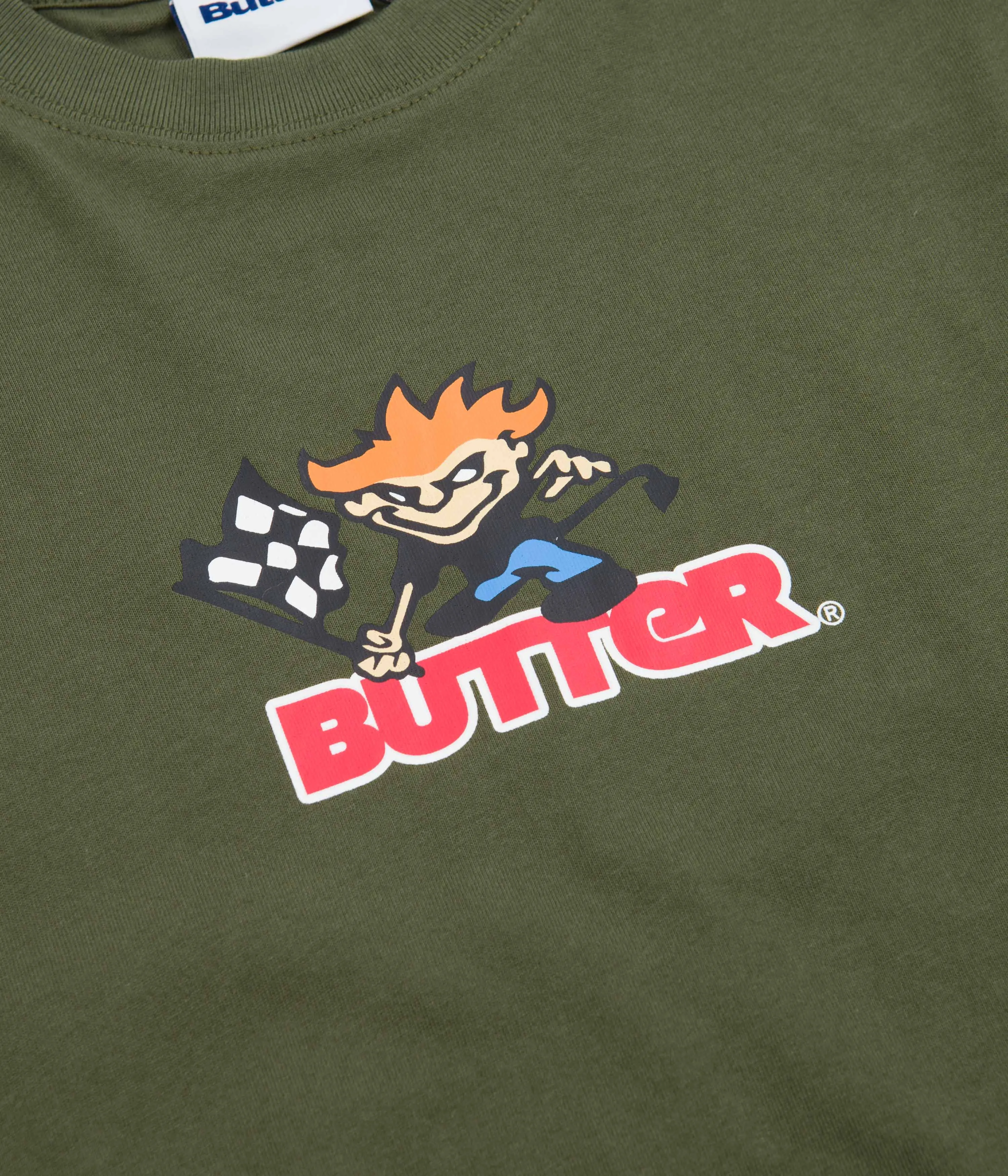Butter Goods Racing Logo T-Shirt - Army Green