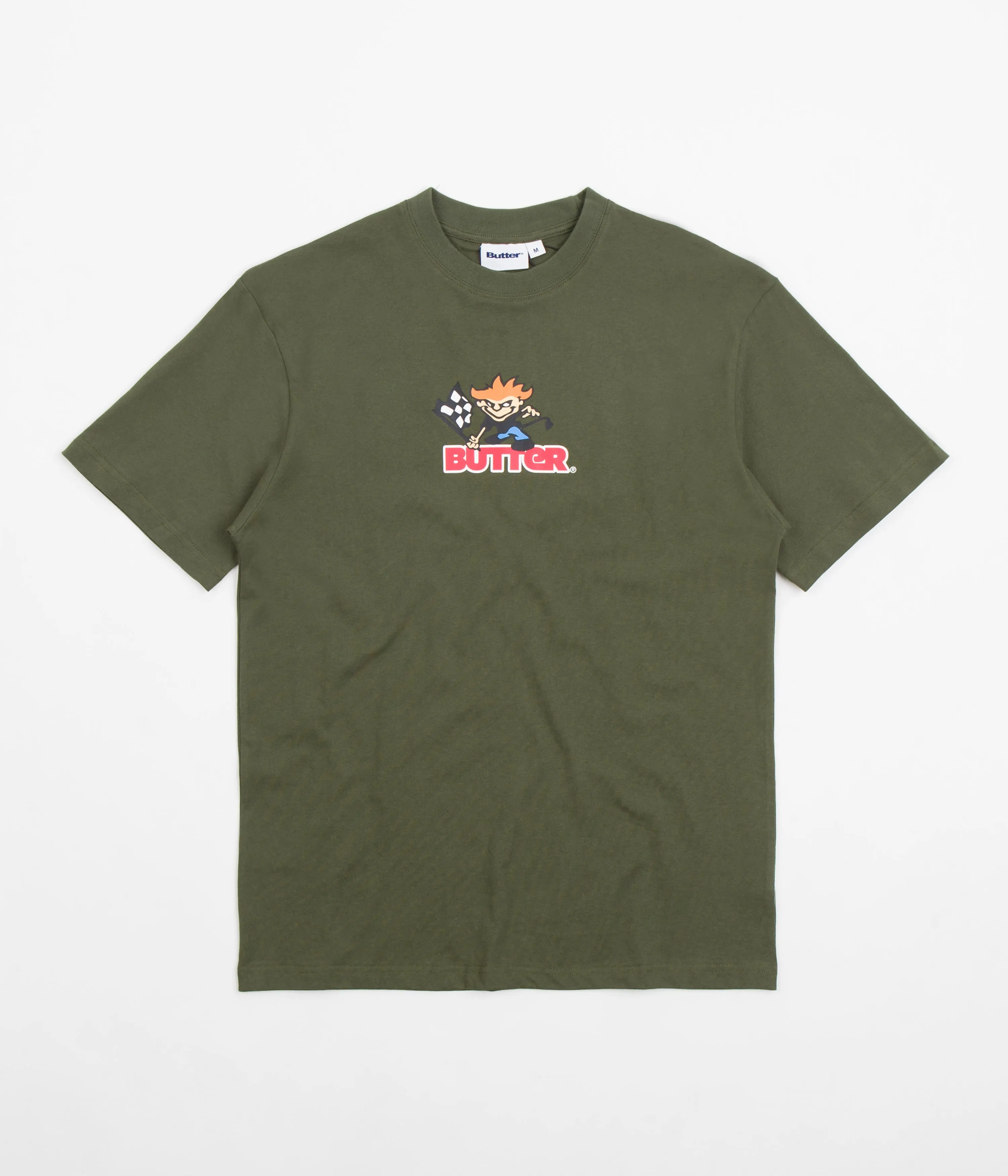 Butter Goods Racing Logo T-Shirt - Army Green