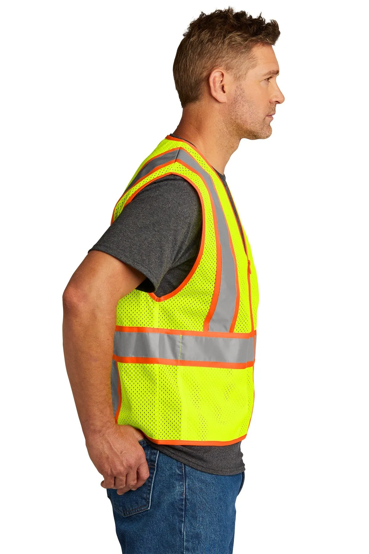 CornerStone ® ANSI 107 Class 2 Mesh Zippered Two-Tone Vest. CSV103