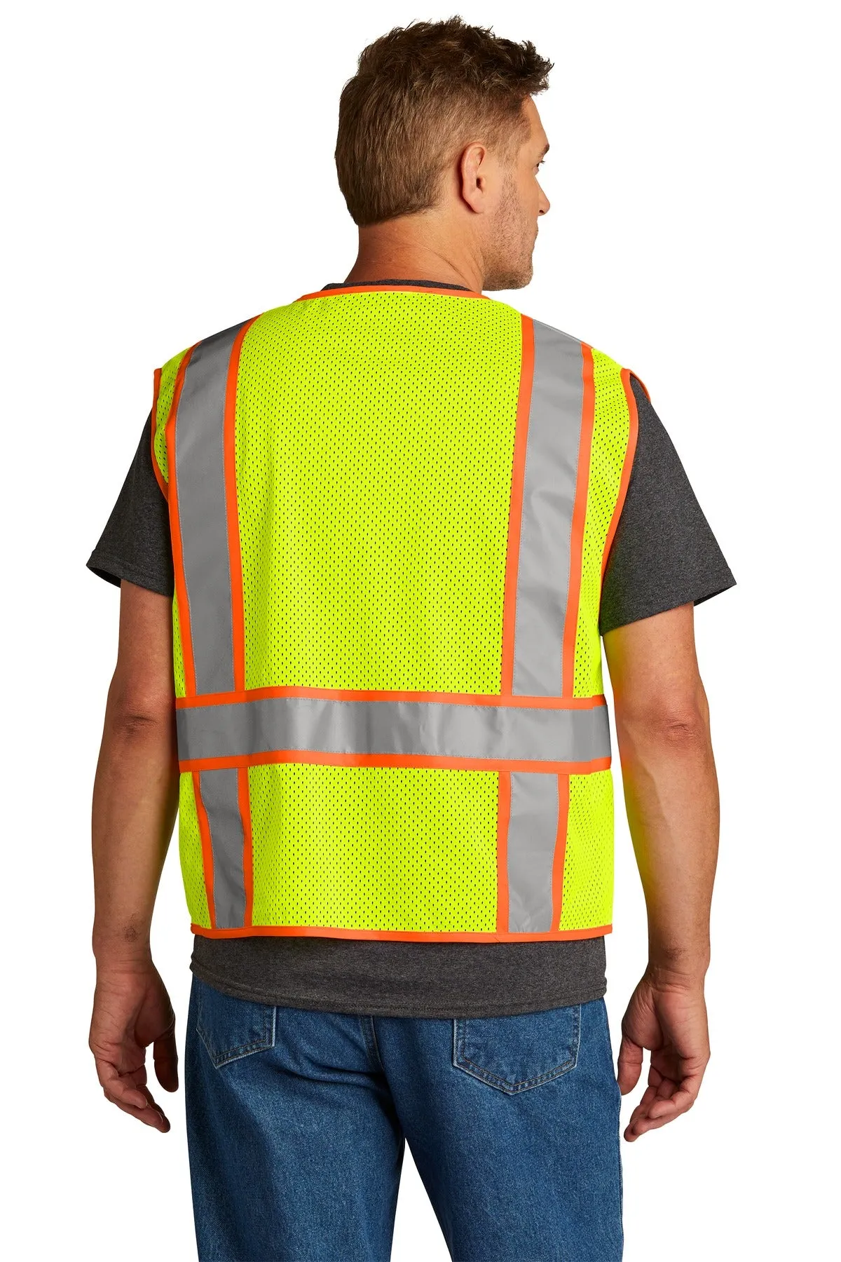 CornerStone ® ANSI 107 Class 2 Mesh Zippered Two-Tone Vest. CSV103
