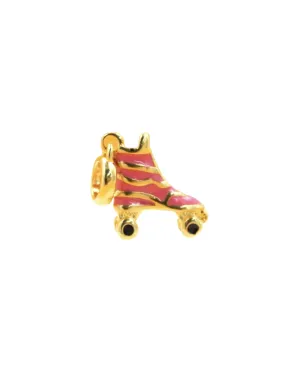 Enamel Pink Roller Skate Charm