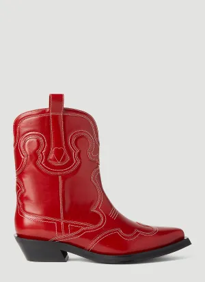 GANNI Embroidered Western Boots